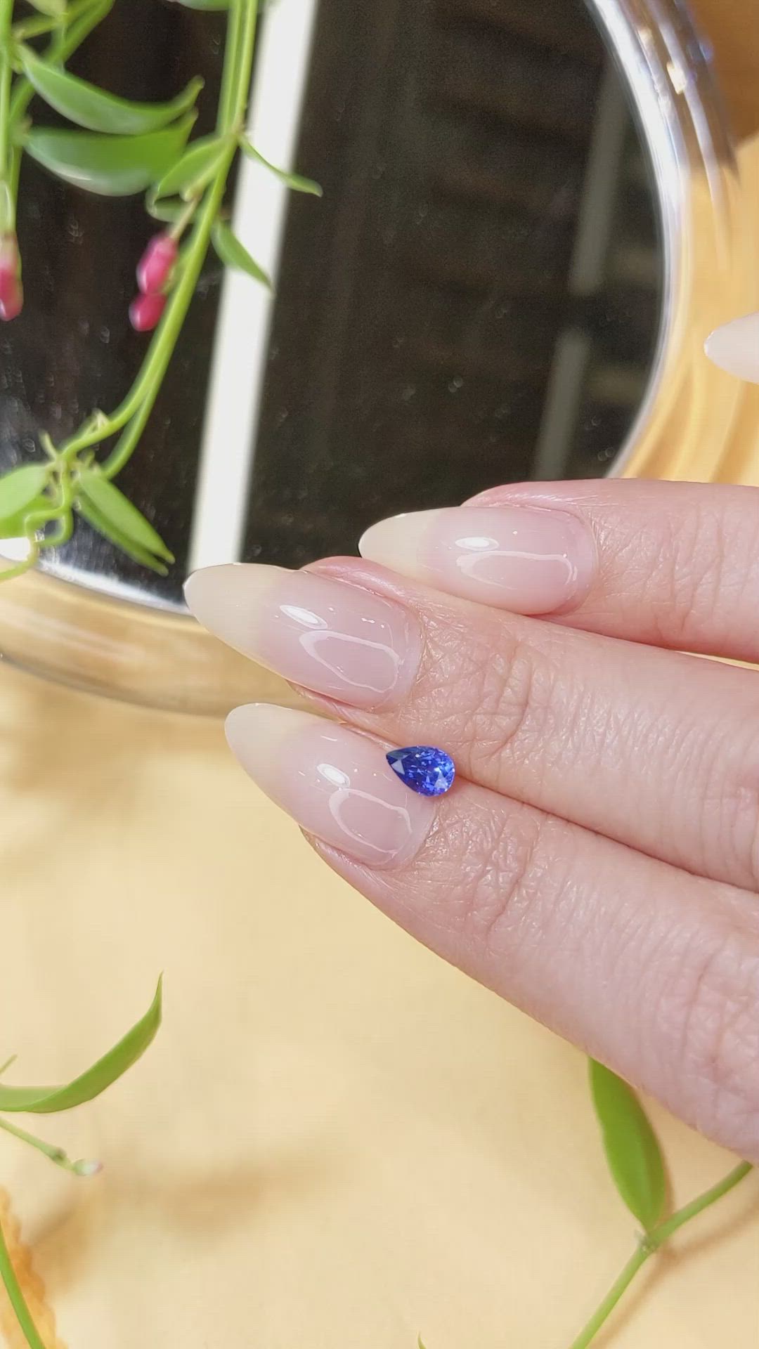 0.56 Ct. Blue Sapphire from Ceylon (Sri Lanka) Size Video