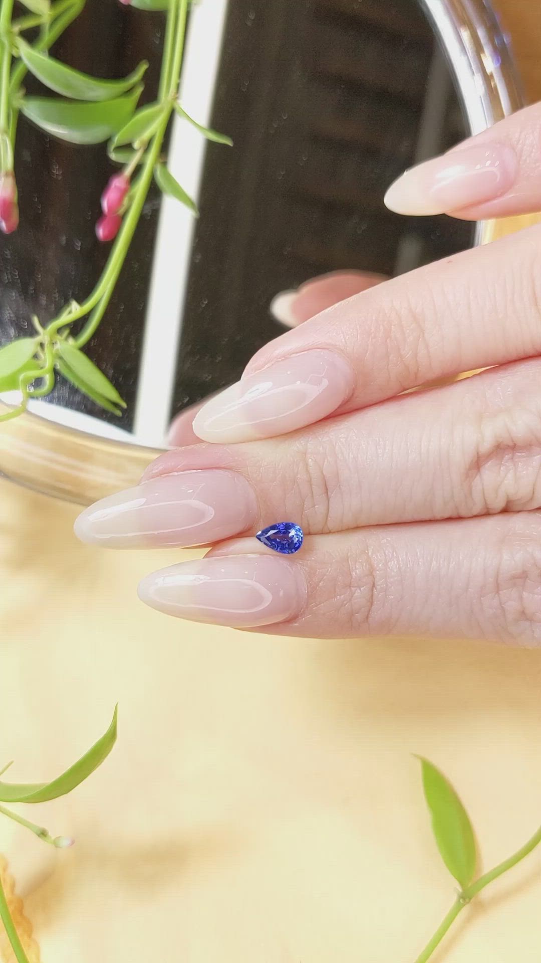 0.61 Ct. Blue Sapphire from Ceylon (Sri Lanka) Size Video