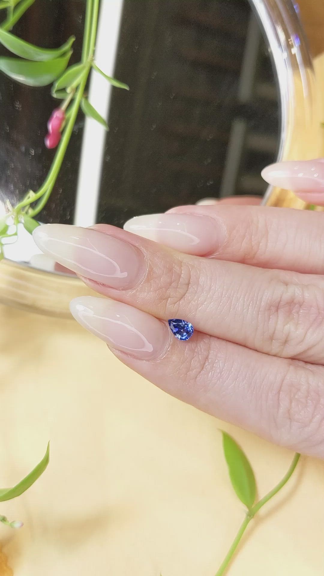 0.65 Ct. Blue Sapphire from Ceylon (Sri Lanka) Size Video