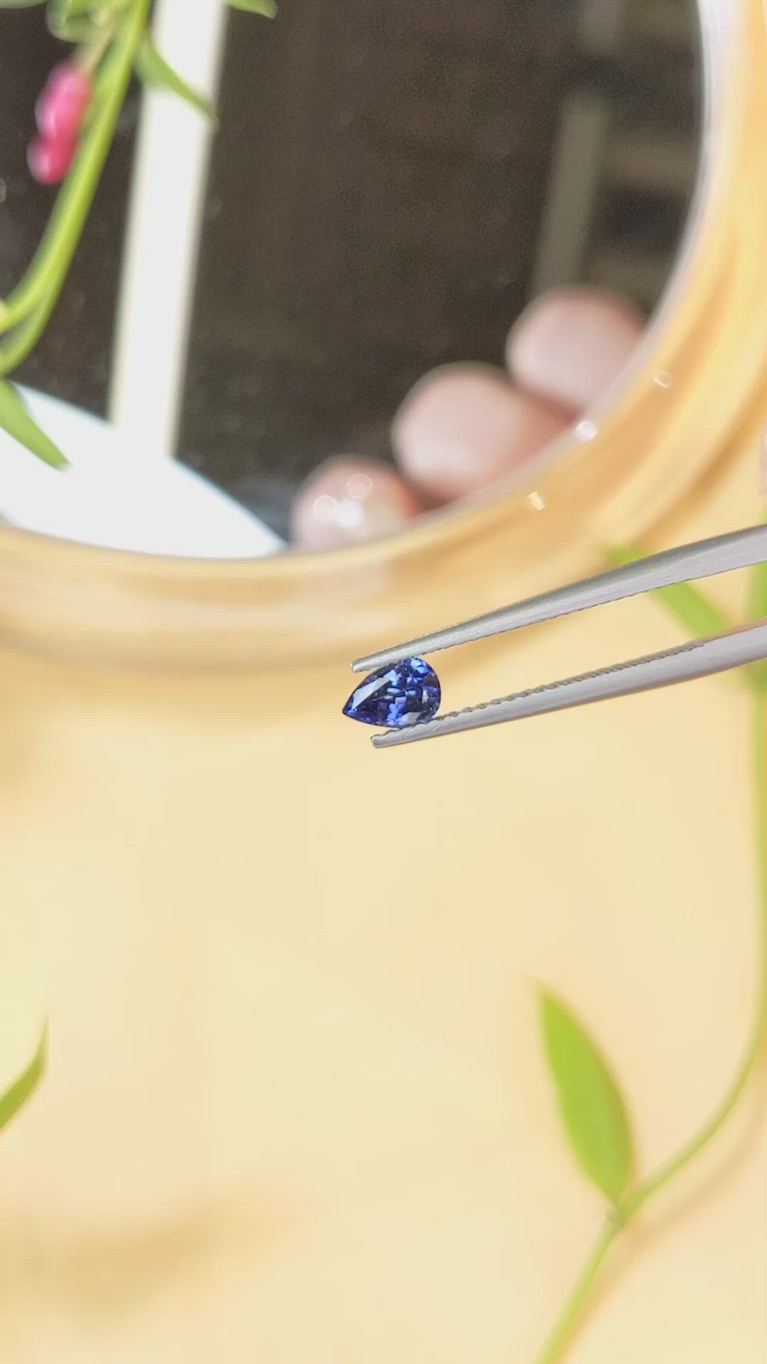 0.65 Ct. Blue Sapphire from Ceylon (Sri Lanka) Size Video