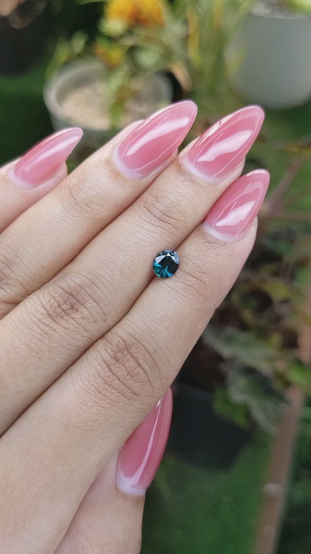 0.73 Ct. Greenish Blue Sapphire from Ceylon (Sri Lanka) Size Video