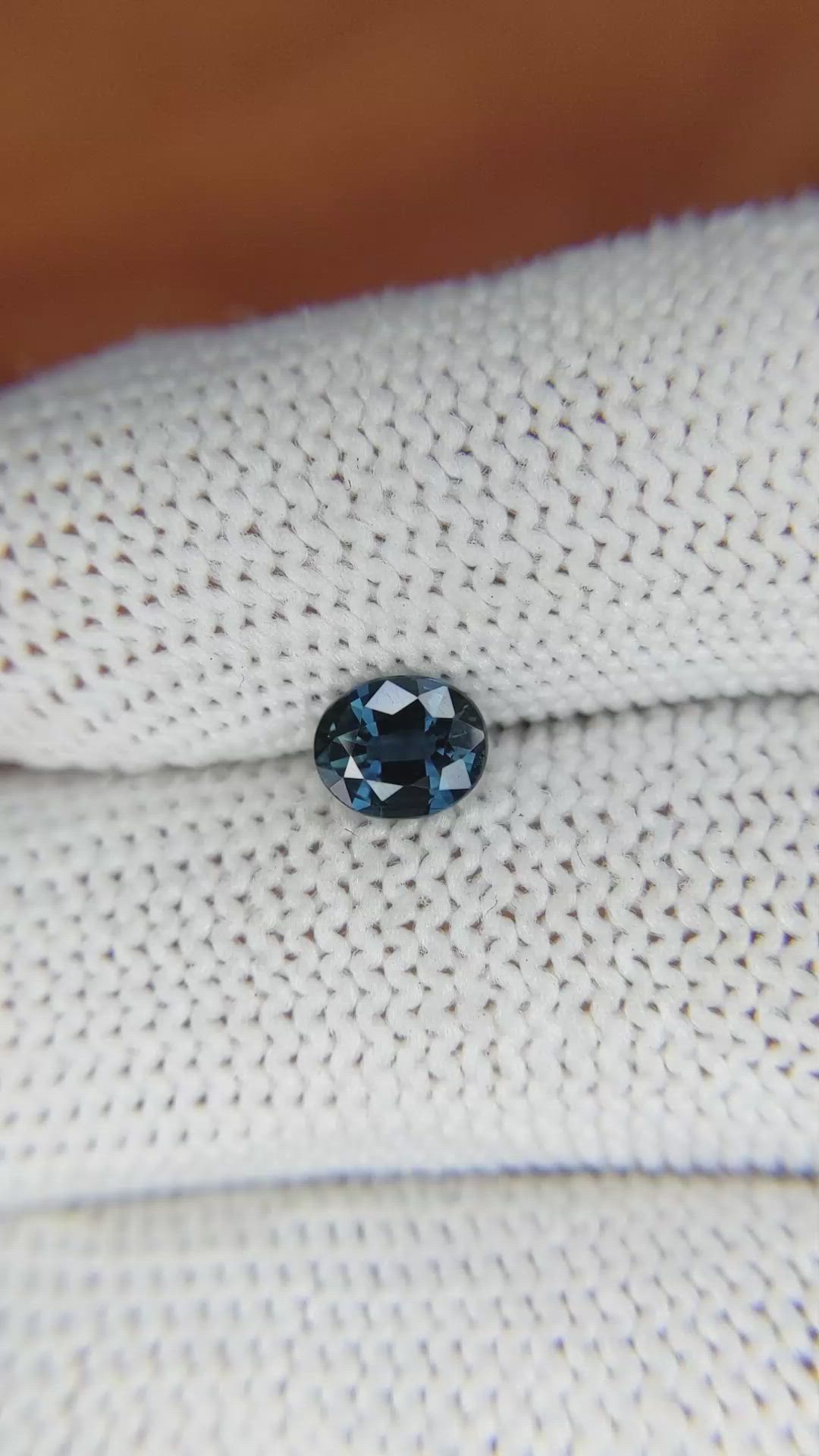 0.73 Ct. Greenish Blue Sapphire from Ceylon (Sri Lanka) Size Video