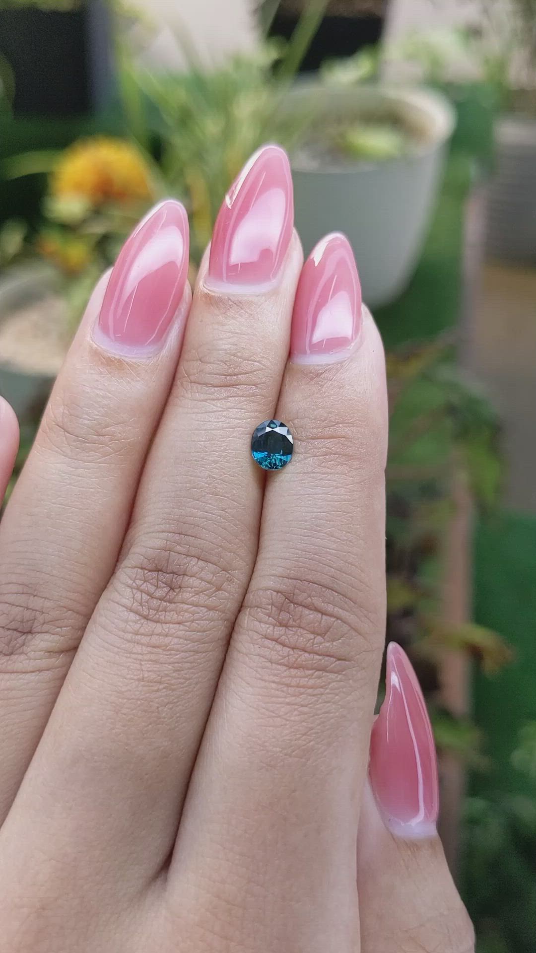 0.73 Ct. Greenish Blue Sapphire from Ceylon (Sri Lanka) Size Video