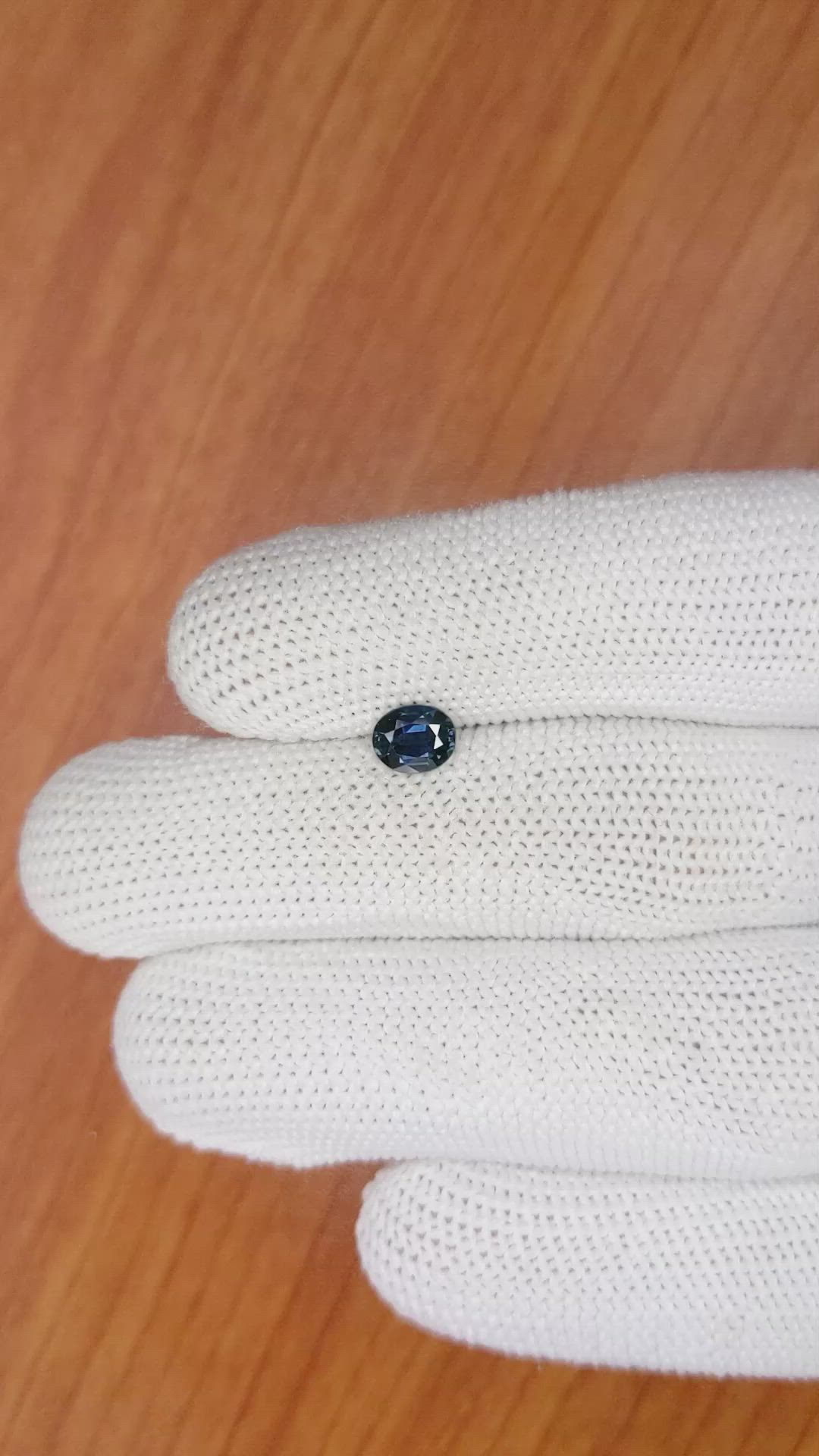 0.73 Ct. Greenish Blue Sapphire from Ceylon (Sri Lanka) Size Video