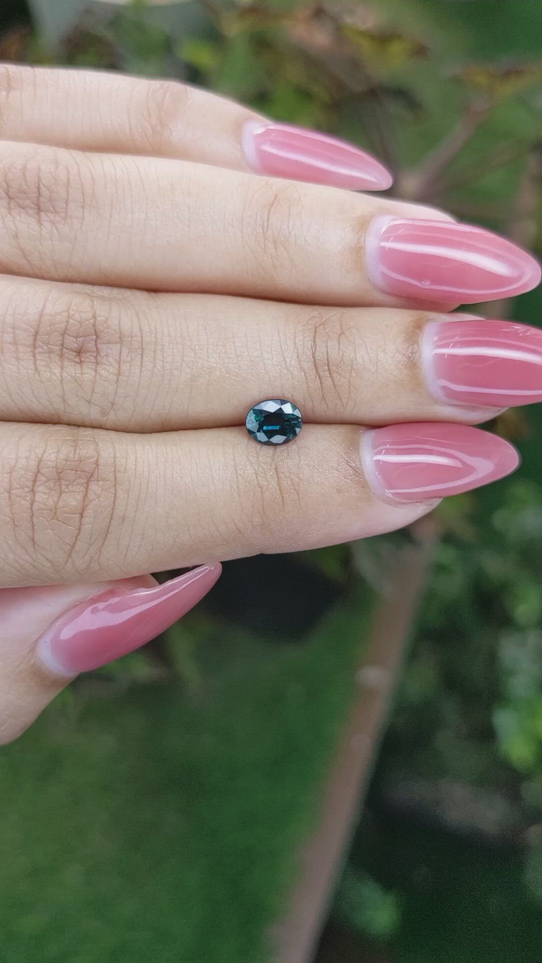 0.73 Ct. Greenish Blue Sapphire from Ceylon (Sri Lanka) Size Video