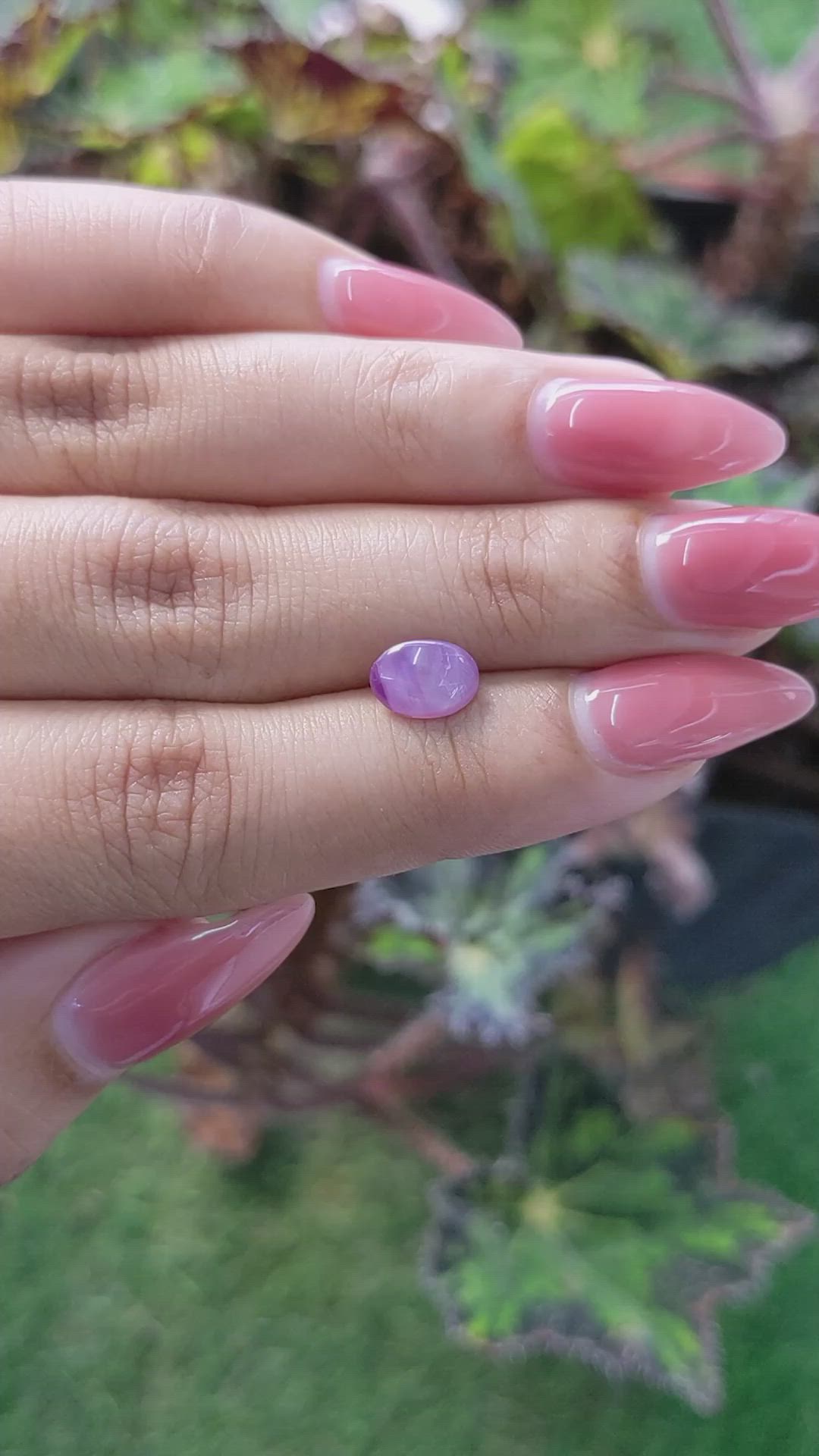 1.92 Ct. Pinkish Purple Star Sapphire from Ceylon (Sri Lanka) Size Video