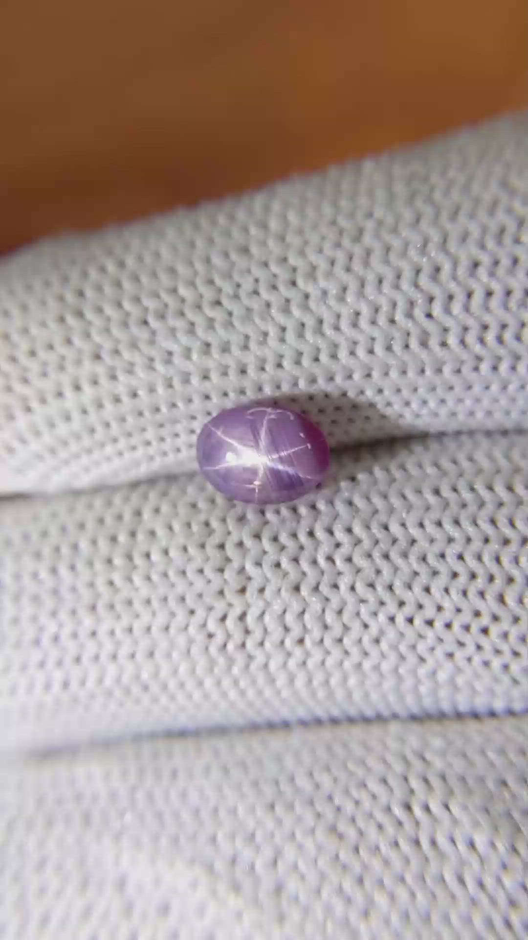 1.92 Ct. Pinkish Purple Star Sapphire from Ceylon (Sri Lanka) Size Video