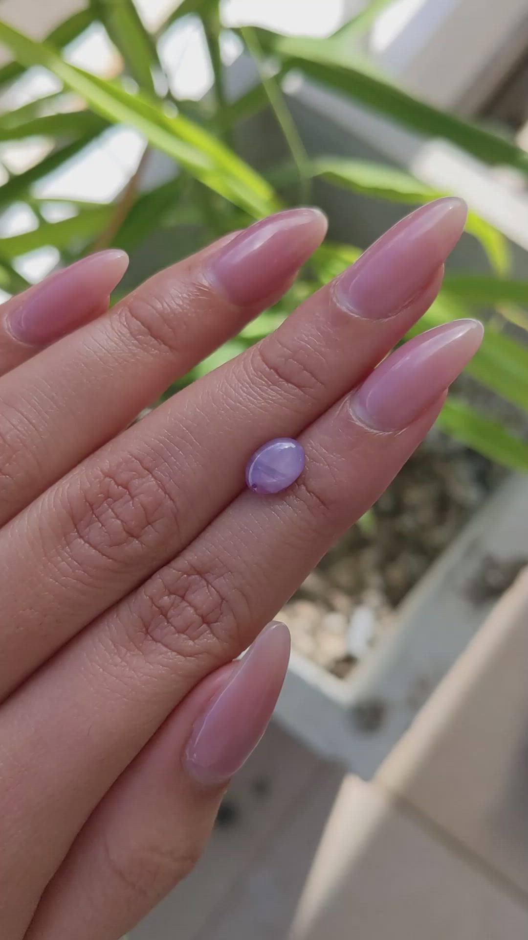 1.92 Ct. Pinkish Purple Star Sapphire from Ceylon (Sri Lanka) Size Video