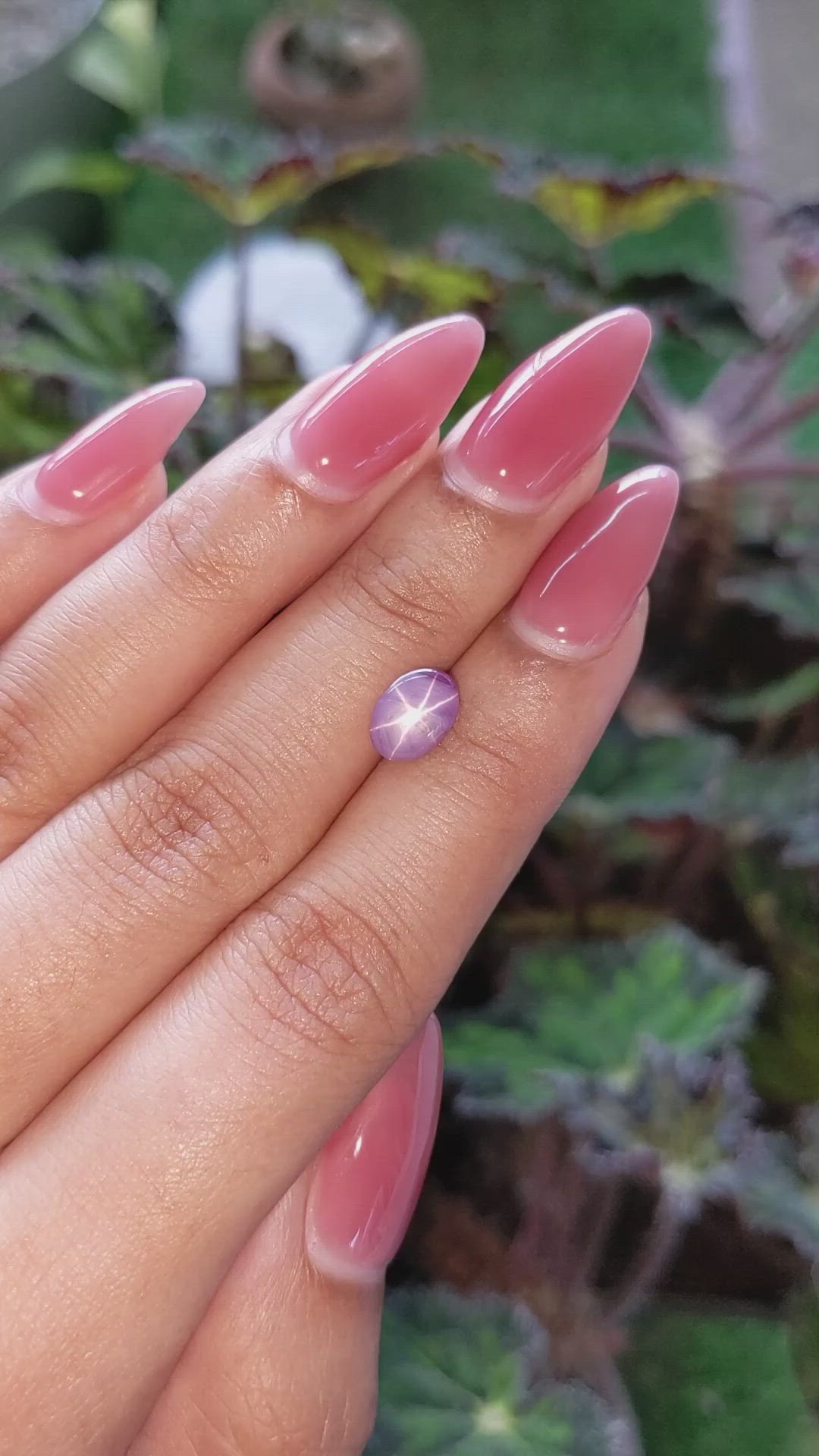 1.92 Ct. Pinkish Purple Star Sapphire from Ceylon (Sri Lanka) Size Video