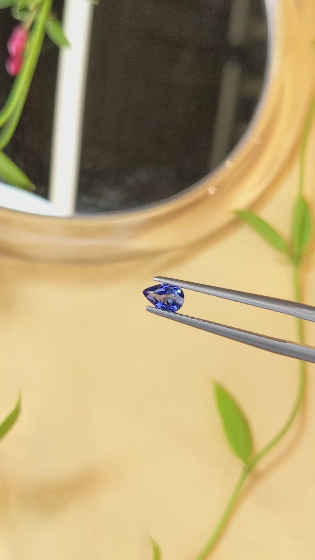 0.48 Ct. Blue Sapphire from Ceylon (Sri Lanka) Size Video