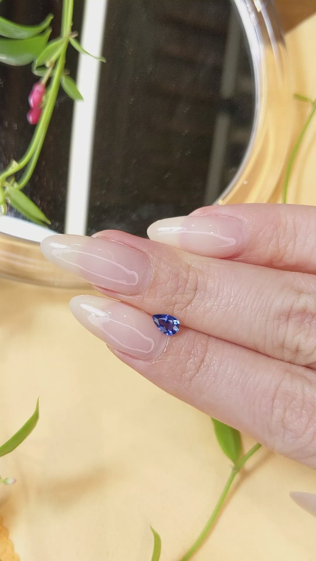 0.48 Ct. Blue Sapphire from Ceylon (Sri Lanka) Size Video