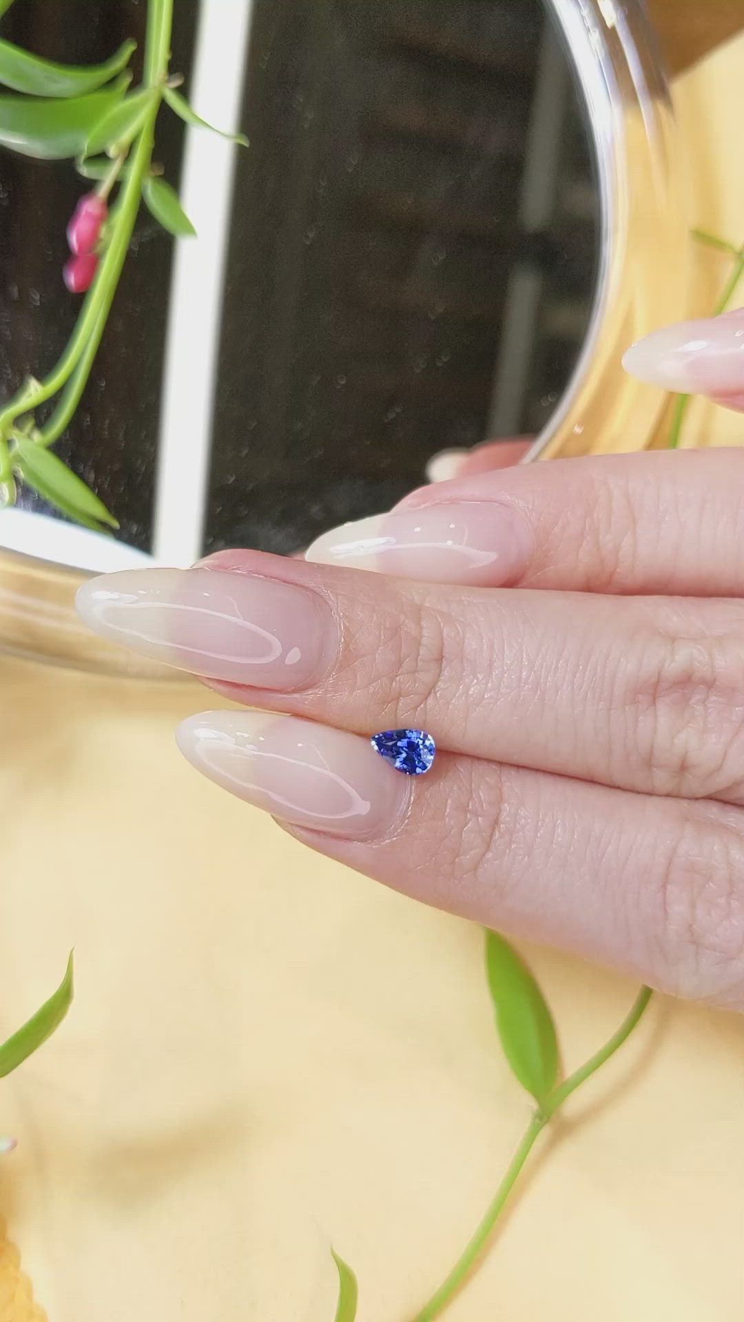 0.60 Ct. Blue Sapphire from Ceylon (Sri Lanka) Size Video