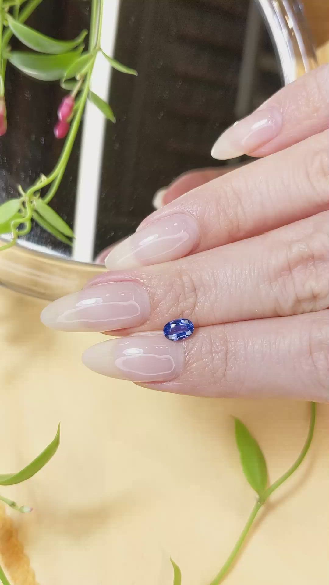 0.69 Ct. Blue Sapphire from Ceylon (Sri Lanka) Size Video