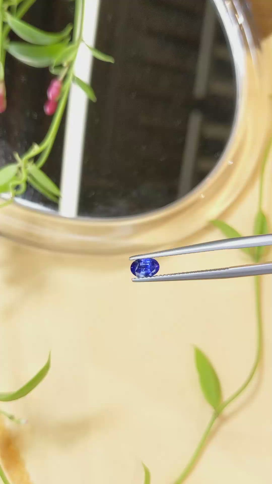 0.57 Ct. Blue Sapphire from Ceylon (Sri Lanka) Size Video