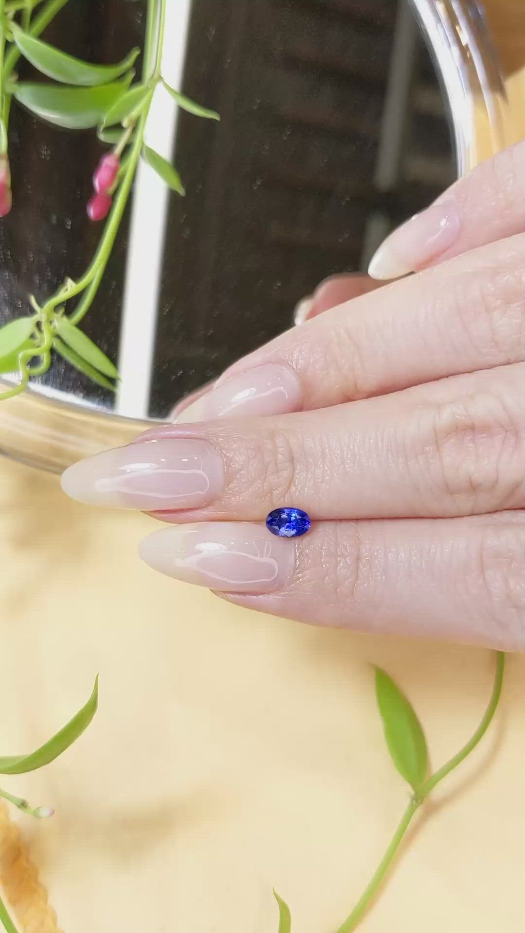 0.57 Ct. Blue Sapphire from Ceylon (Sri Lanka) Size Video