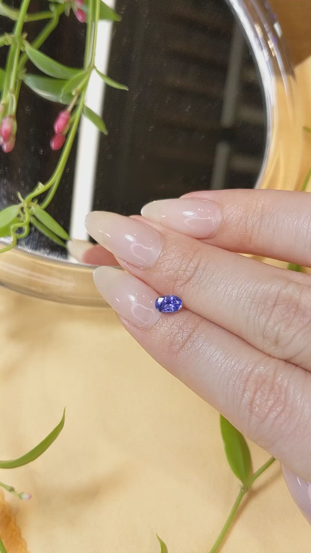 0.64 Ct. Blue Sapphire from Ceylon (Sri Lanka) Size Video
