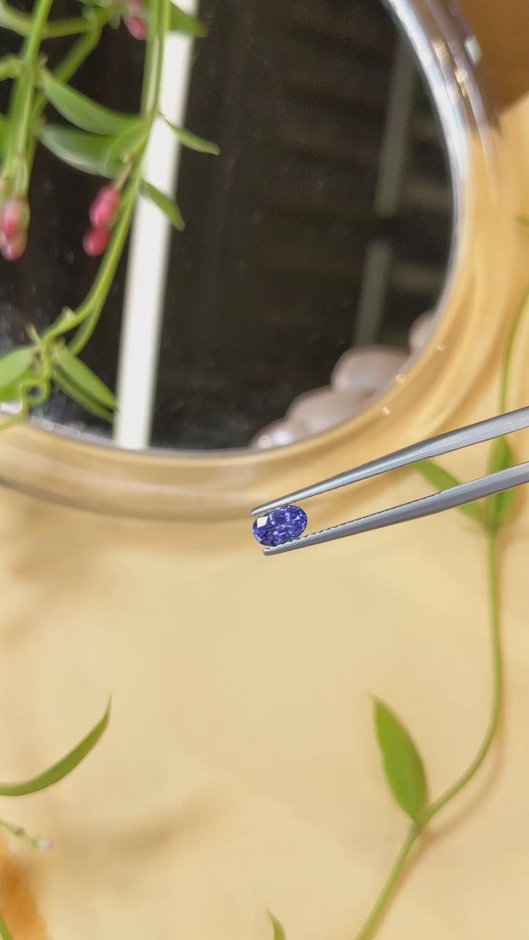 0.64 Ct. Blue Sapphire from Ceylon (Sri Lanka) Size Video