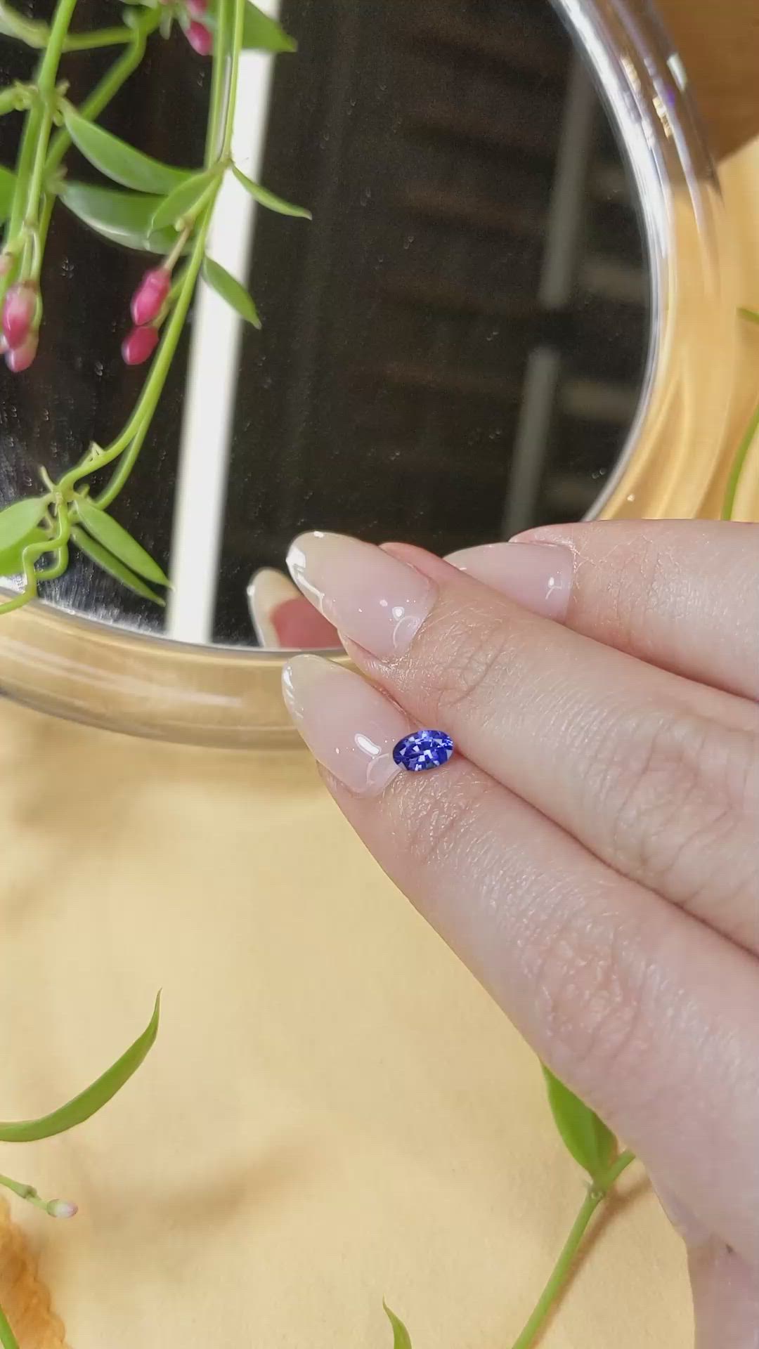 0.48 Ct. Blue Sapphire from Ceylon (Sri Lanka) Size Video