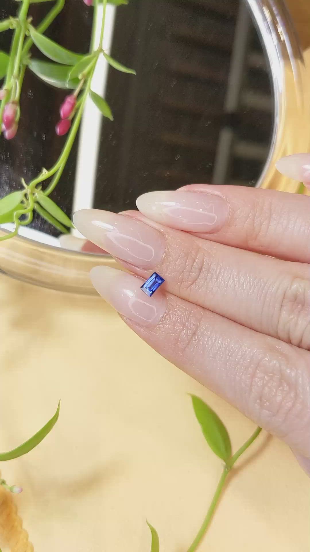 0.45 Ct. Blue Sapphire from Madagascar Size Video