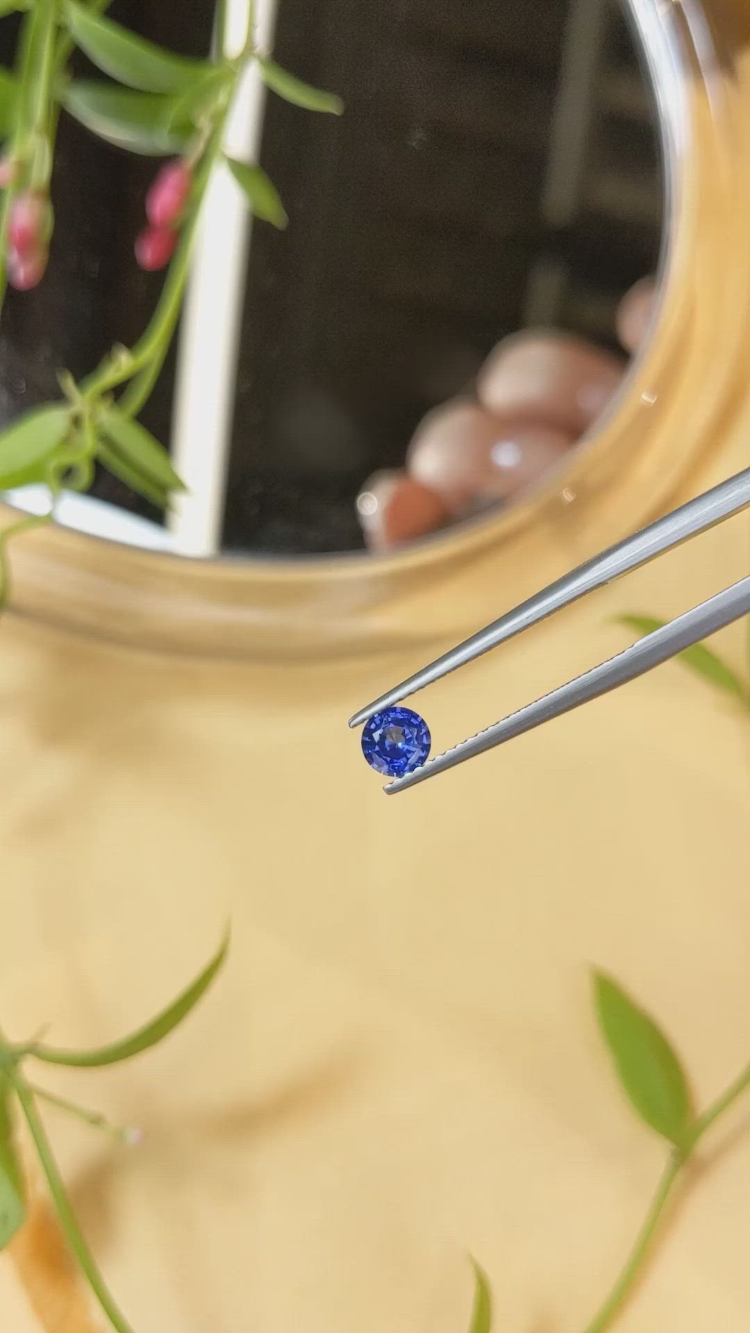 0.54 Ct. Blue Sapphire from Ceylon (Sri Lanka) Size Video