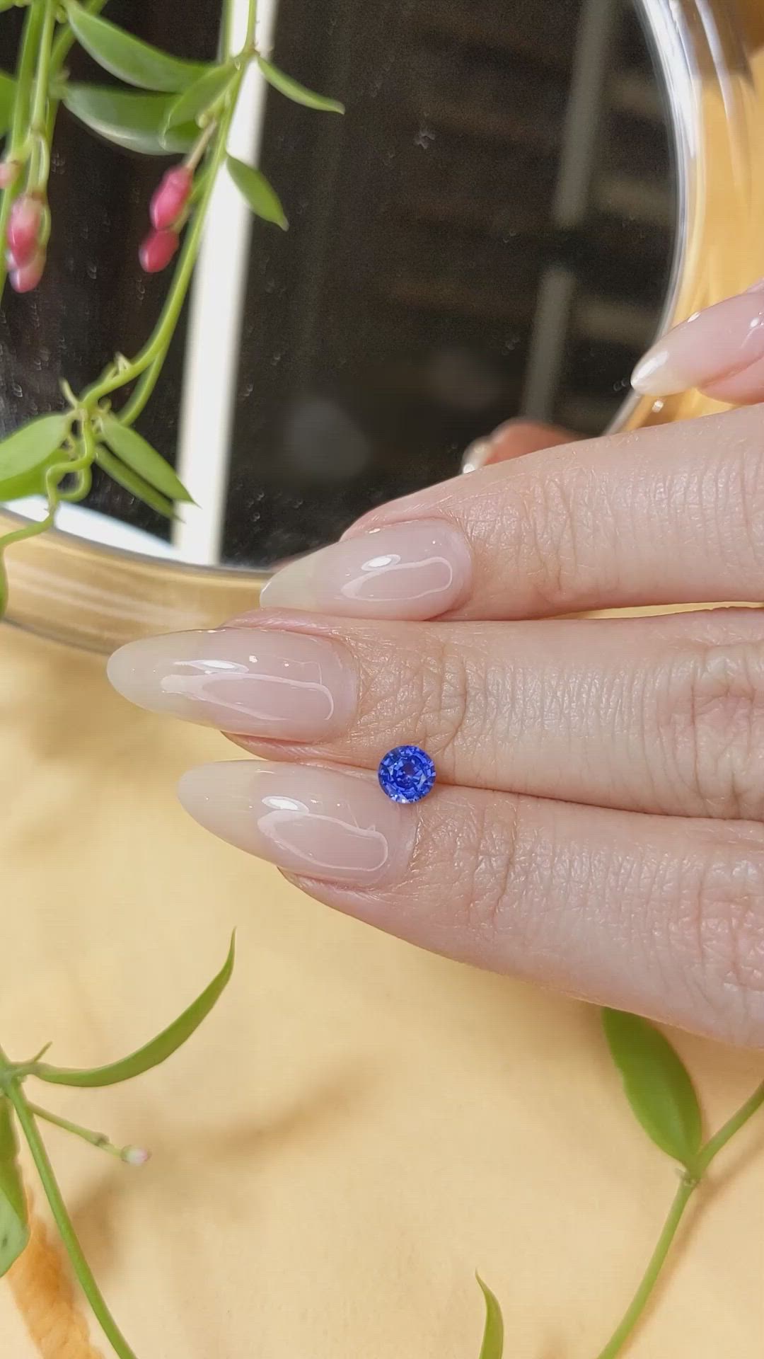 0.54 Ct. Blue Sapphire from Ceylon (Sri Lanka) Size Video