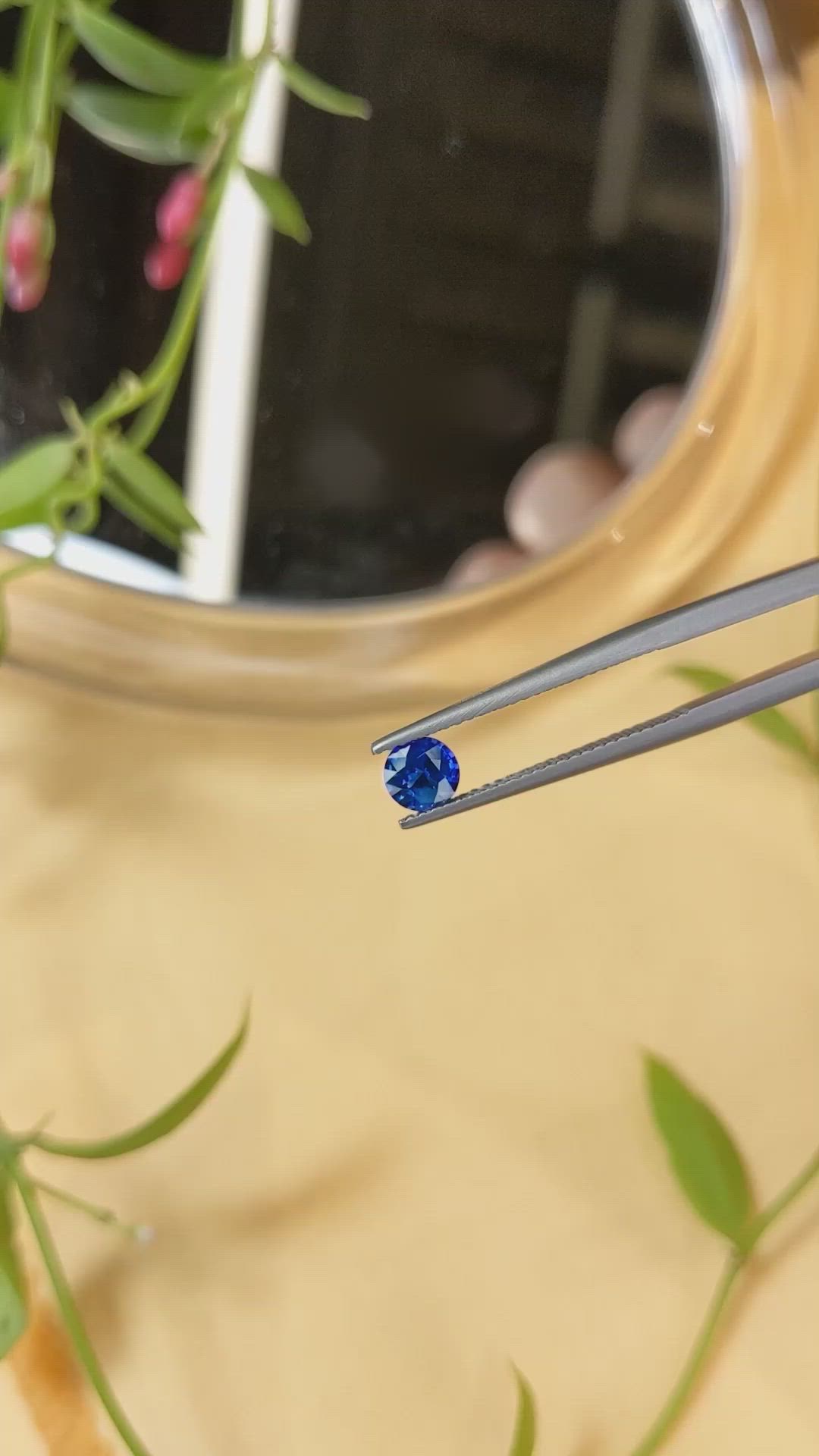 0.57 Ct. Blue Sapphire from Ceylon (Sri Lanka) Size Video