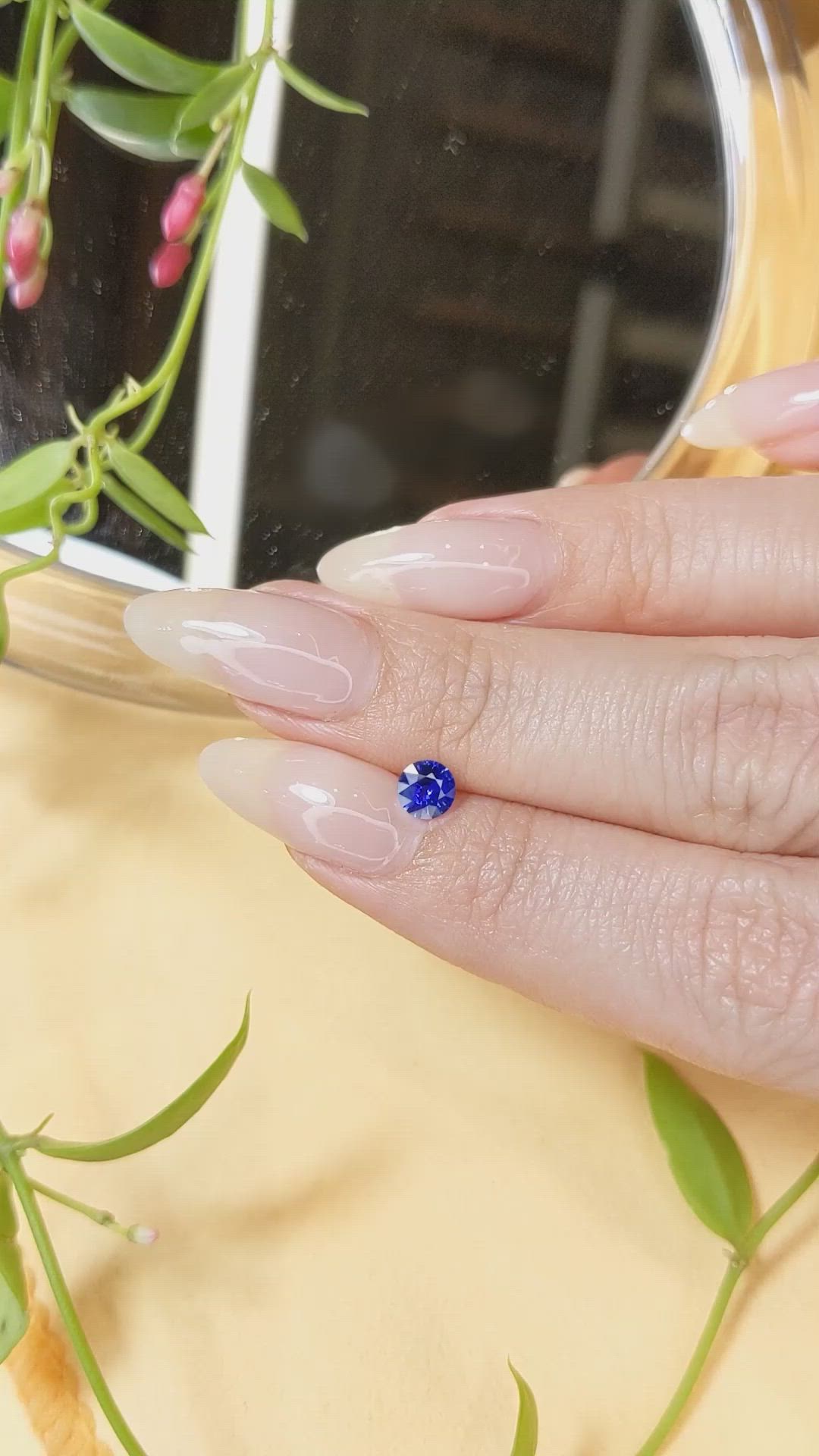 0.57 Ct. Blue Sapphire from Ceylon (Sri Lanka) Size Video