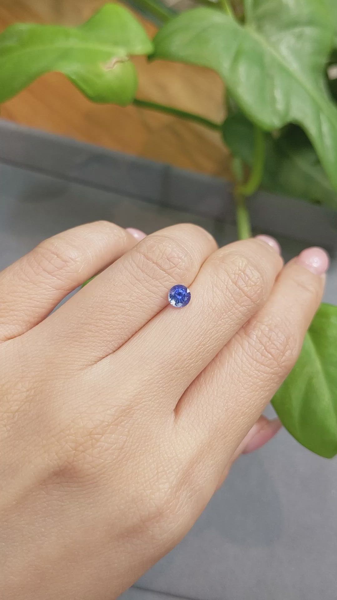 0.60 Ct. Blue Sapphire from Ceylon (Sri Lanka) Size Video