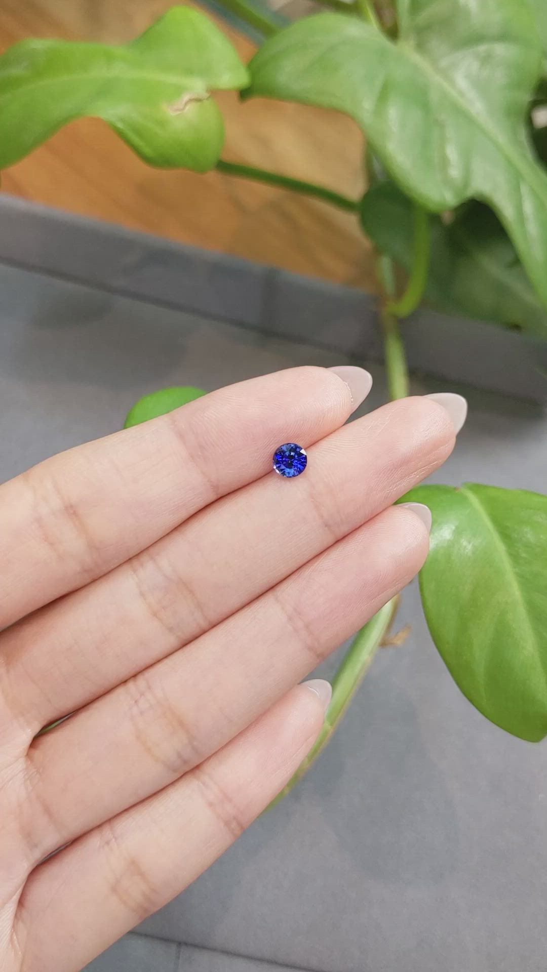 0.57 Ct. Blue Sapphire from Ceylon (Sri Lanka) Size Video