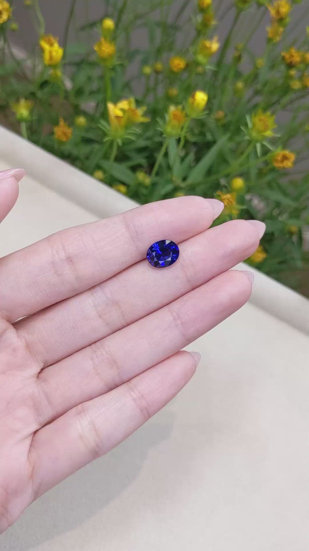 3.08 Ct. Blue Sapphire from Ceylon (Sri Lanka) Size Video
