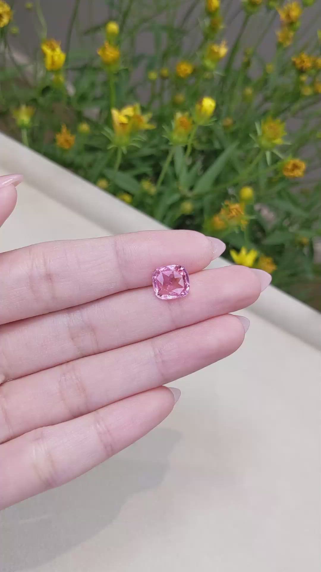 4.12 Ct. Pink Sapphire from Ceylon (Sri Lanka) Size Video