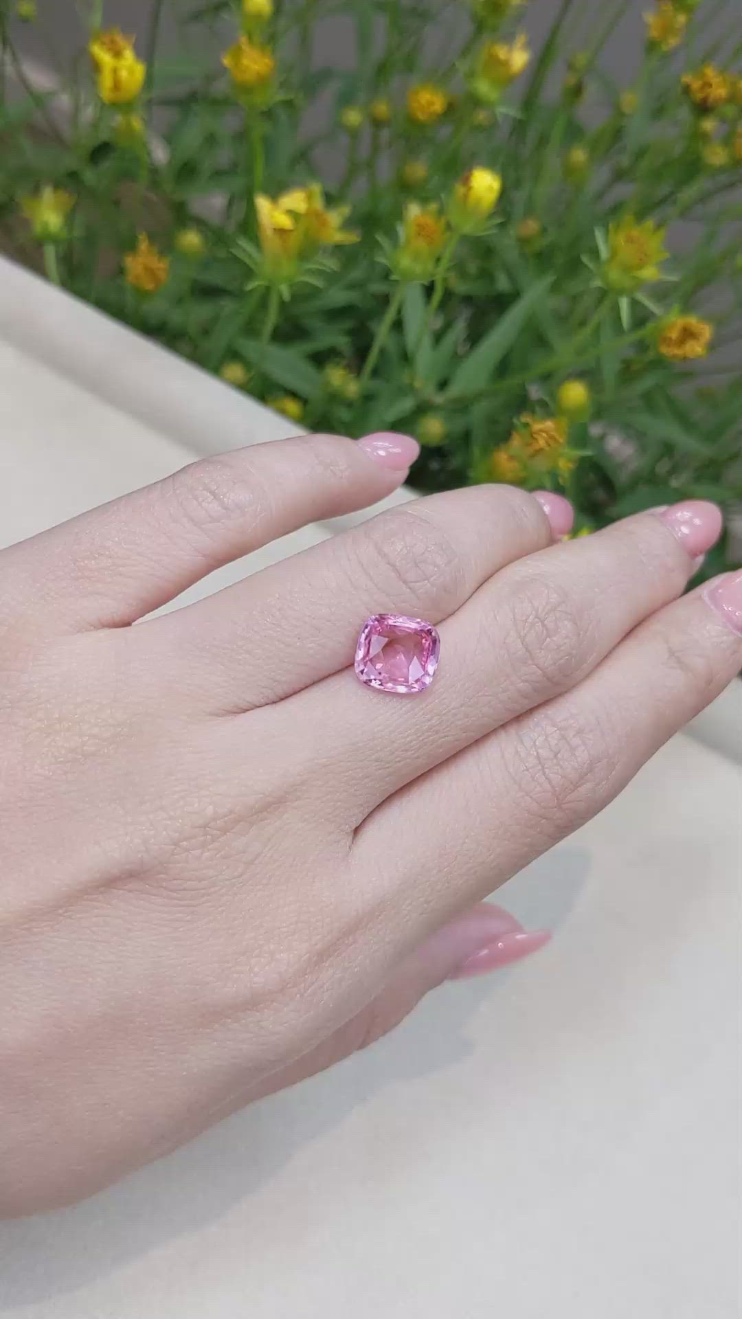 4.12 Ct. Pink Sapphire from Ceylon (Sri Lanka) Size Video