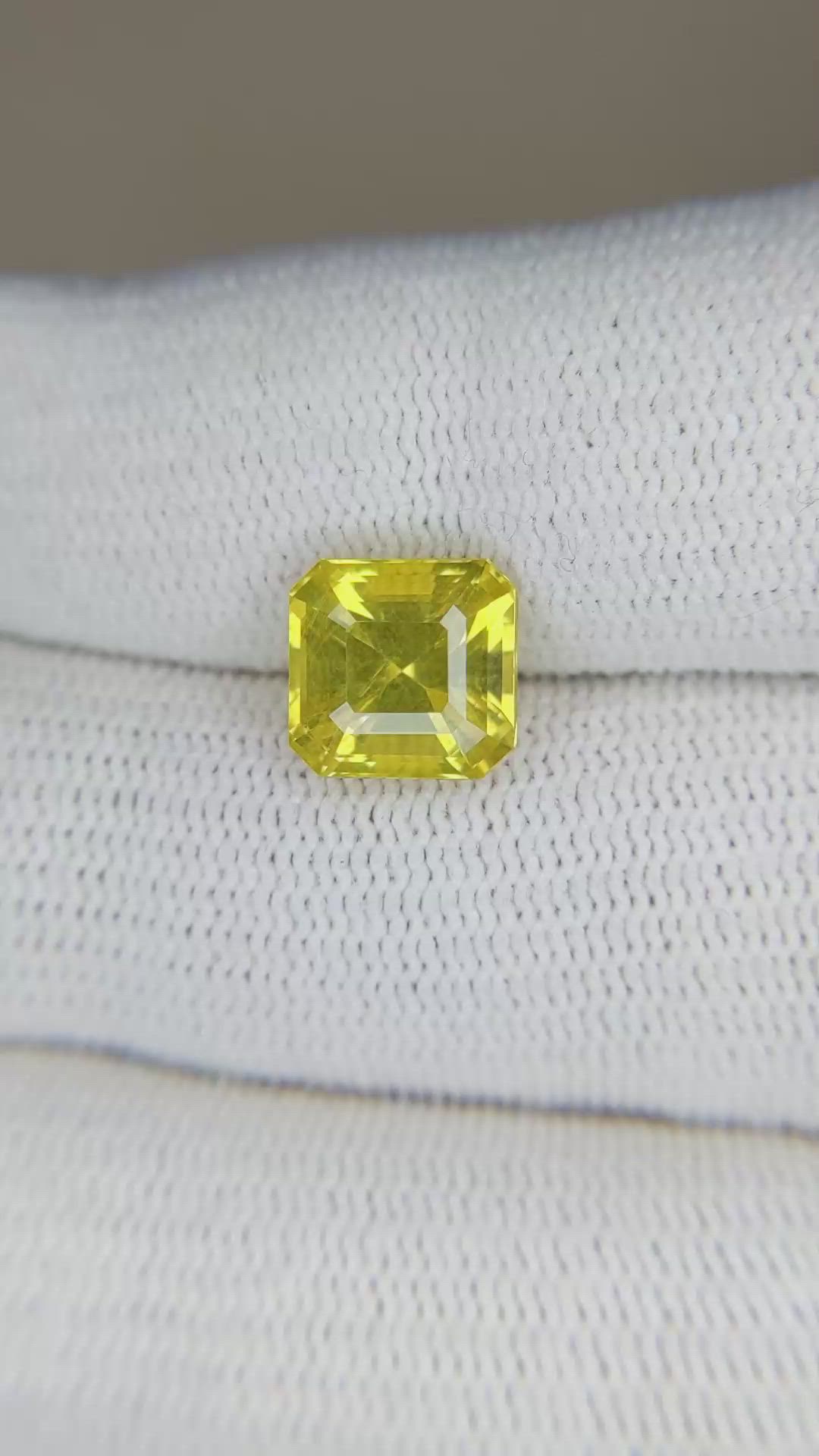 4.02 Ct. Yellow Sapphire from Madagascar Size Video