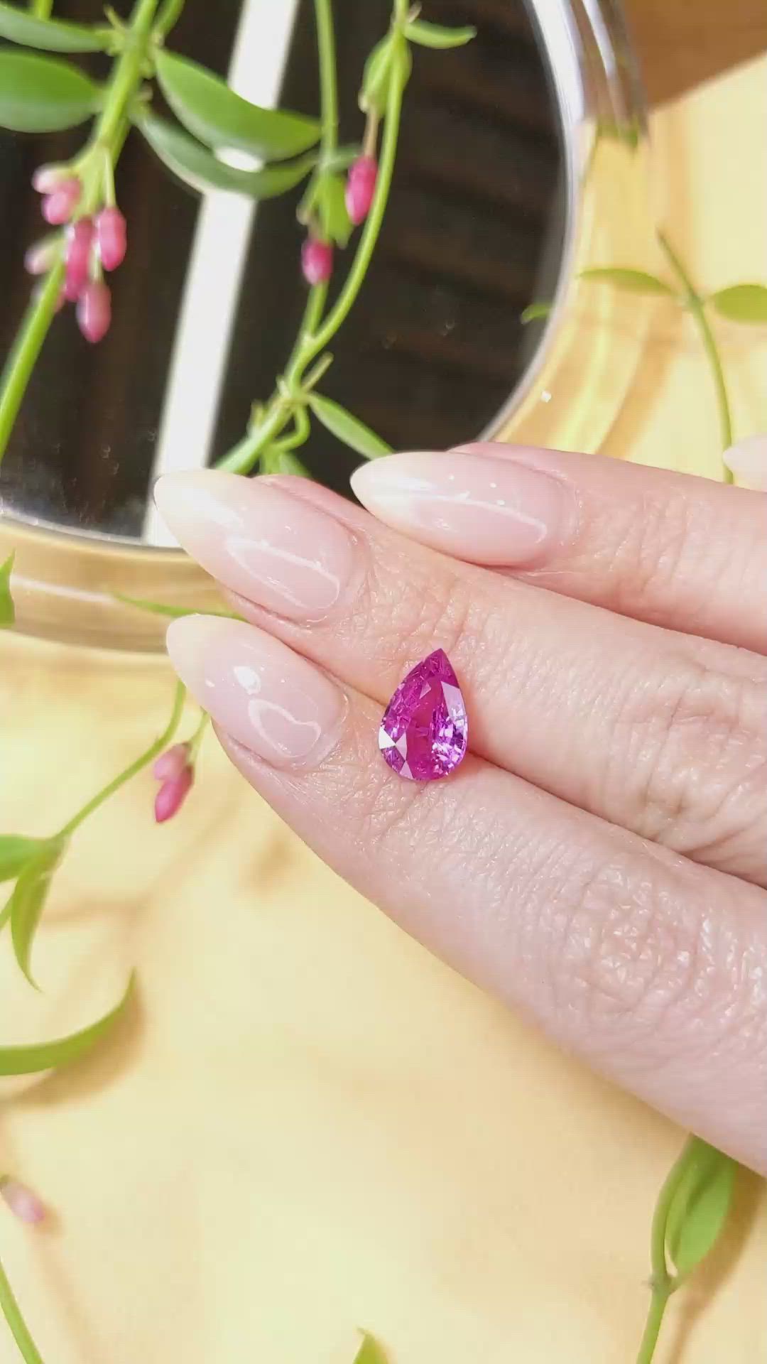2.53 Ct. Pink Sapphire from Ceylon (Sri Lanka) Size Video