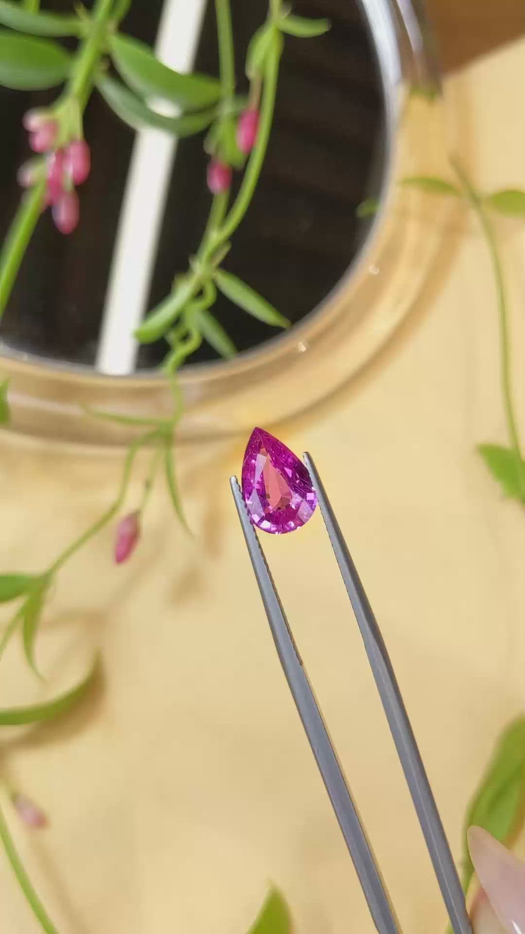 2.53 Ct. Pink Sapphire from Ceylon (Sri Lanka) Size Video