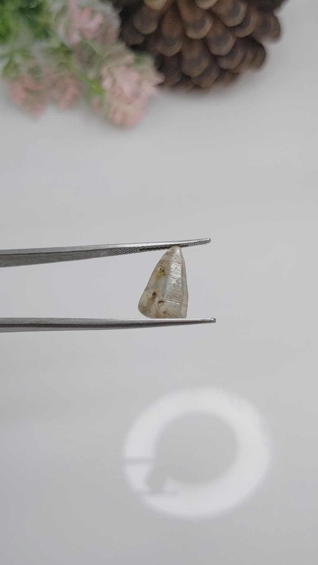 10.54 Ct. Bluish Grey Sapphire Crystal from Ceylon (Sri Lanka) Size Video