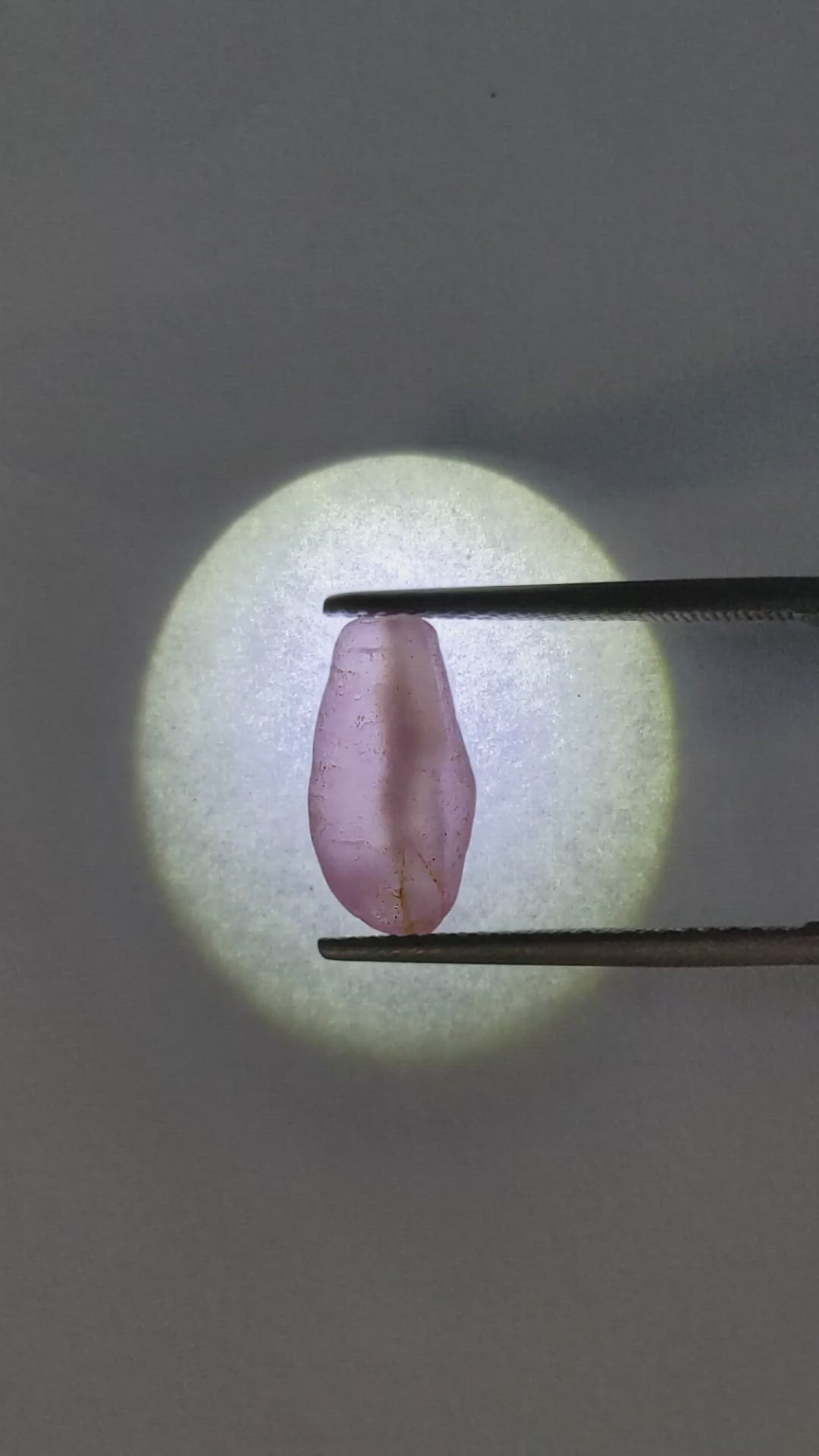 5.55 Ct. Pink Sapphire Crystal from Ceylon (Sri Lanka) Size Video