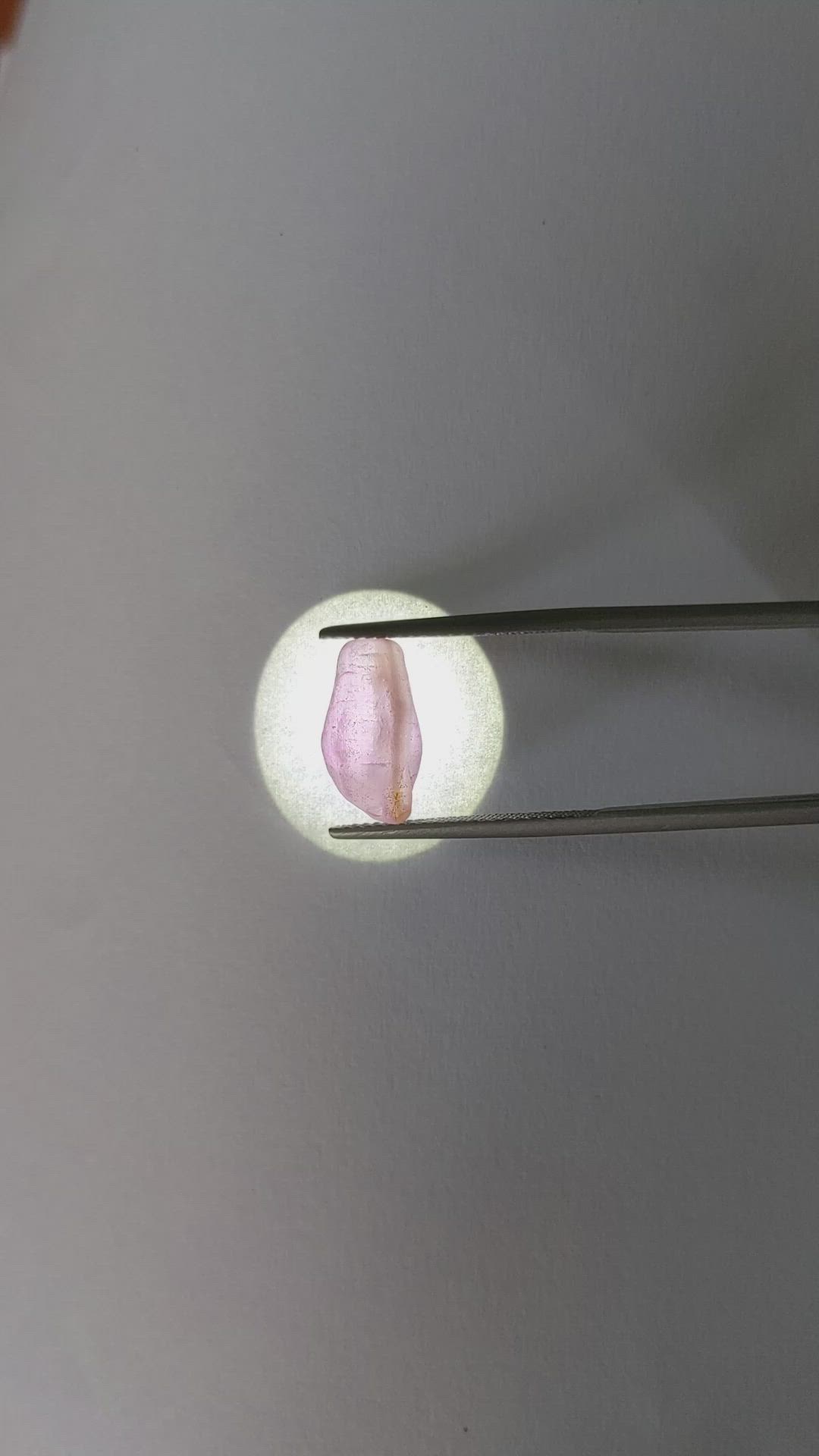 5.55 Ct. Pink Sapphire Crystal from Ceylon (Sri Lanka) Size Video