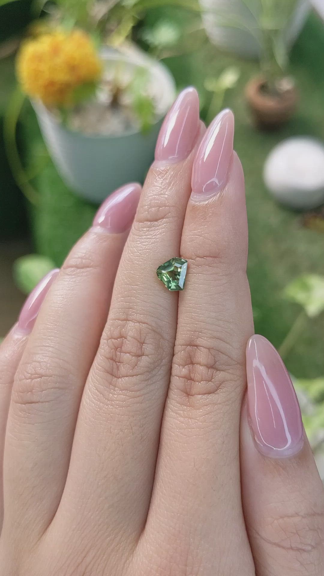1.06 Ct. Green Sapphire from Madagascar Size Video