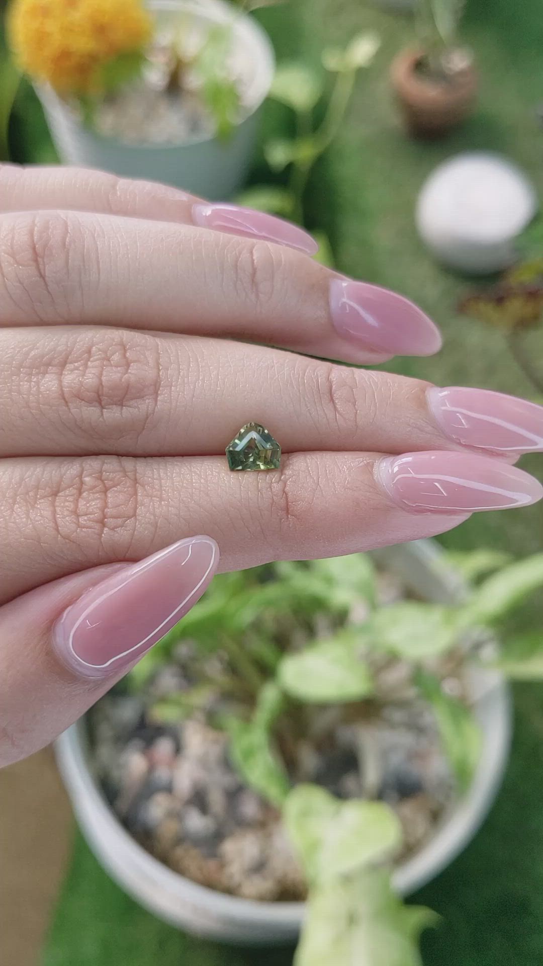 1.06 Ct. Green Sapphire from Madagascar Size Video