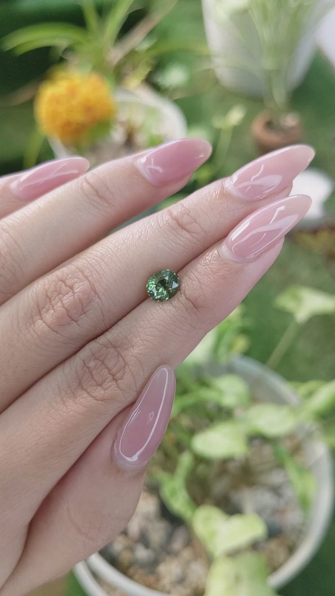 1.36 Ct. Green Sapphire from Madagascar Size Video