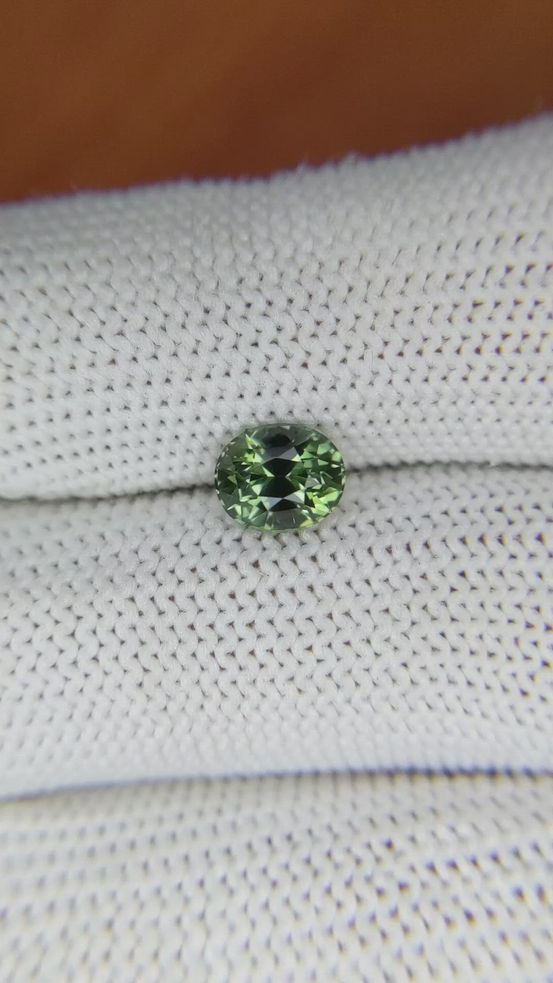 1.36 Ct. Green Sapphire from Madagascar Size Video