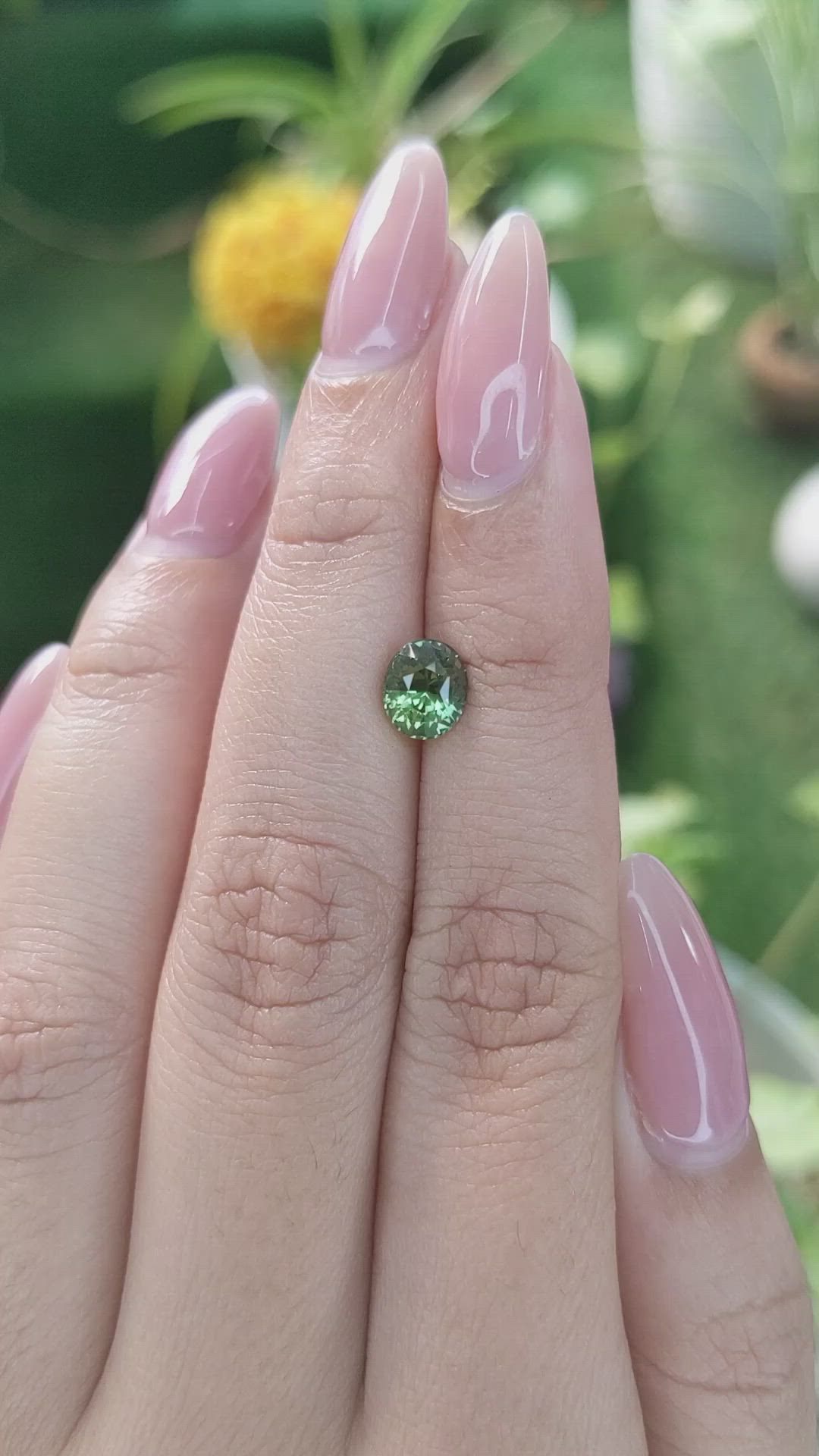 1.36 Ct. Green Sapphire from Madagascar Size Video