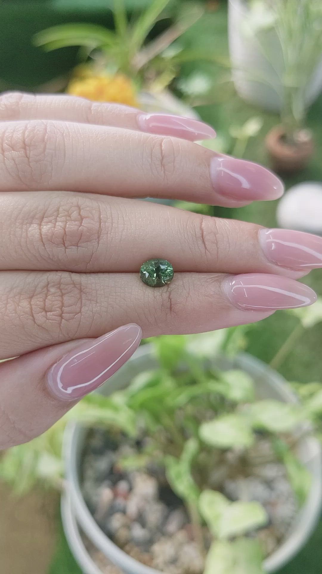 1.36 Ct. Green Sapphire from Madagascar Size Video