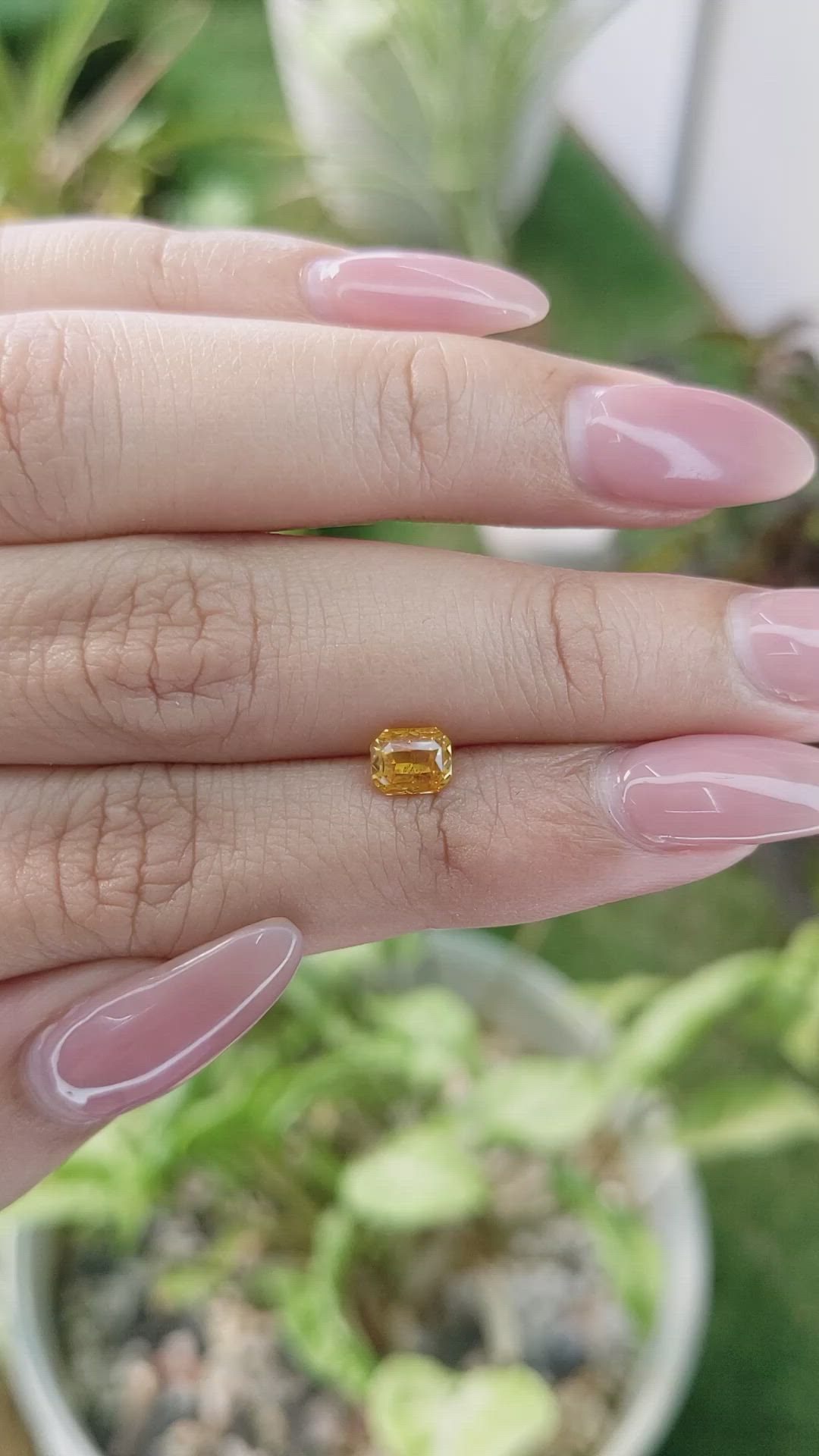 1.05 Ct. Yellowish Orange Sapphire from Ceylon (Sri Lanka) Size Video