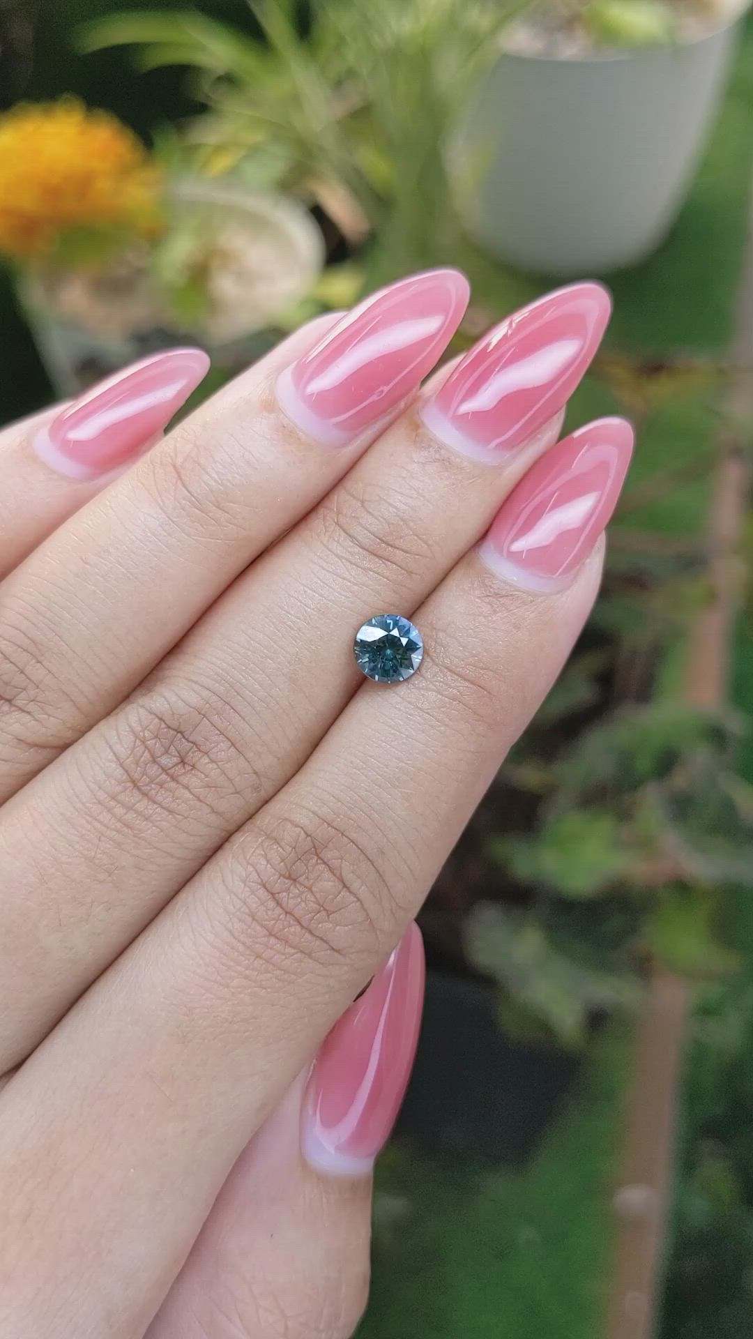 1.13 Ct. Bluish Green Sapphire from Madagascar Size Video