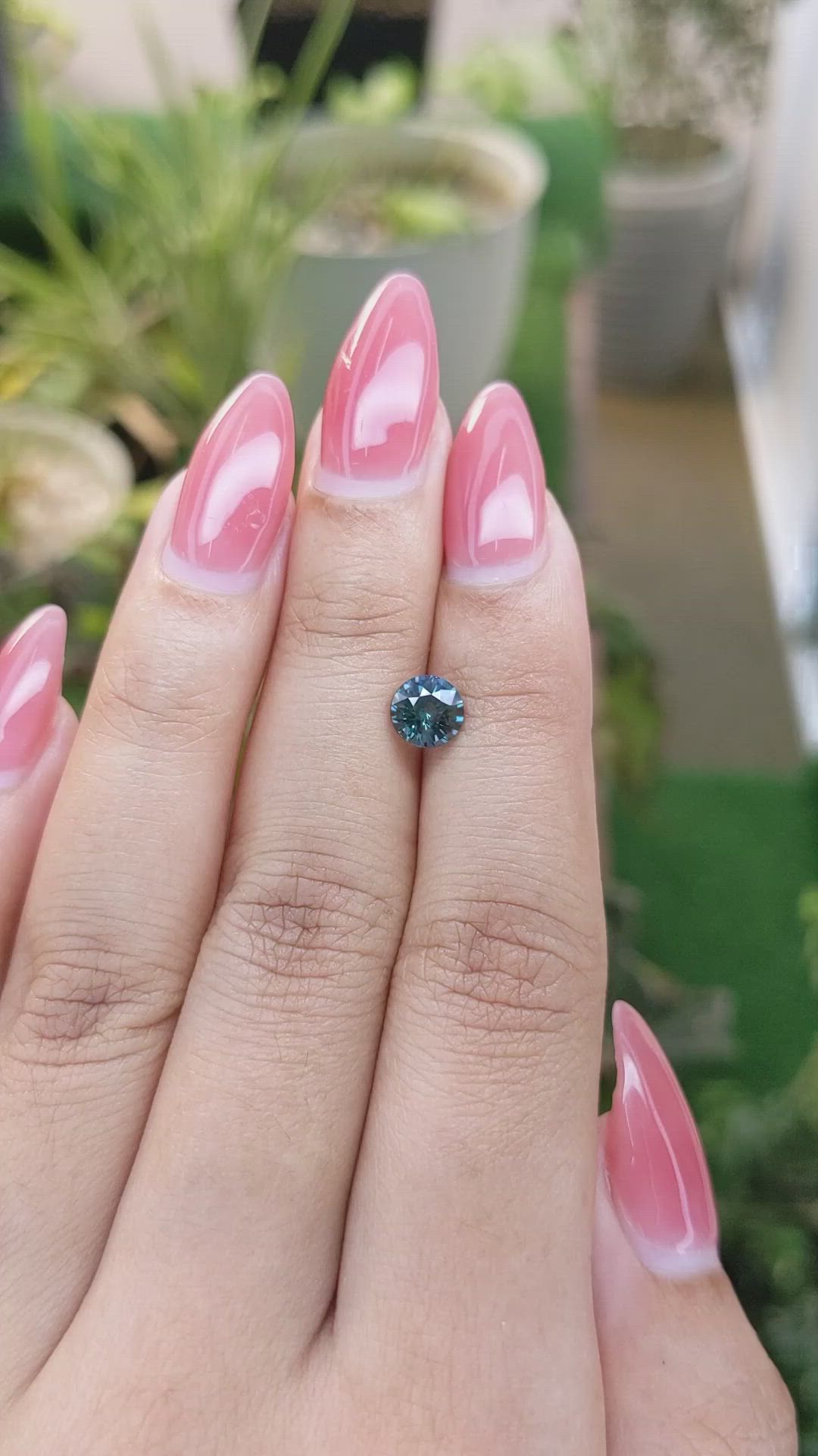 1.13 Ct. Bluish Green Sapphire from Madagascar Size Video