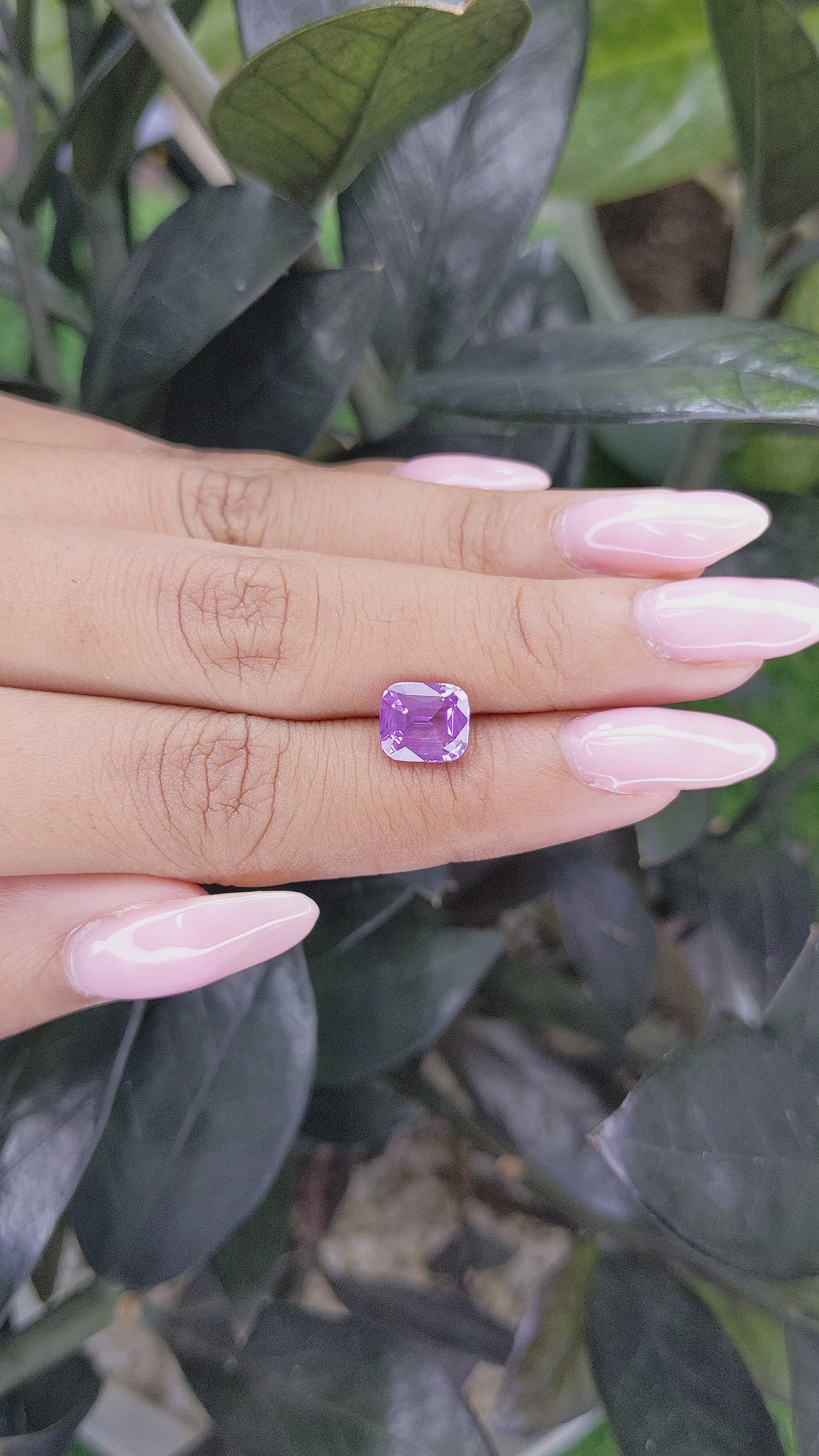 2.55 Ct. Purple Sapphire from Madagascar Size Video