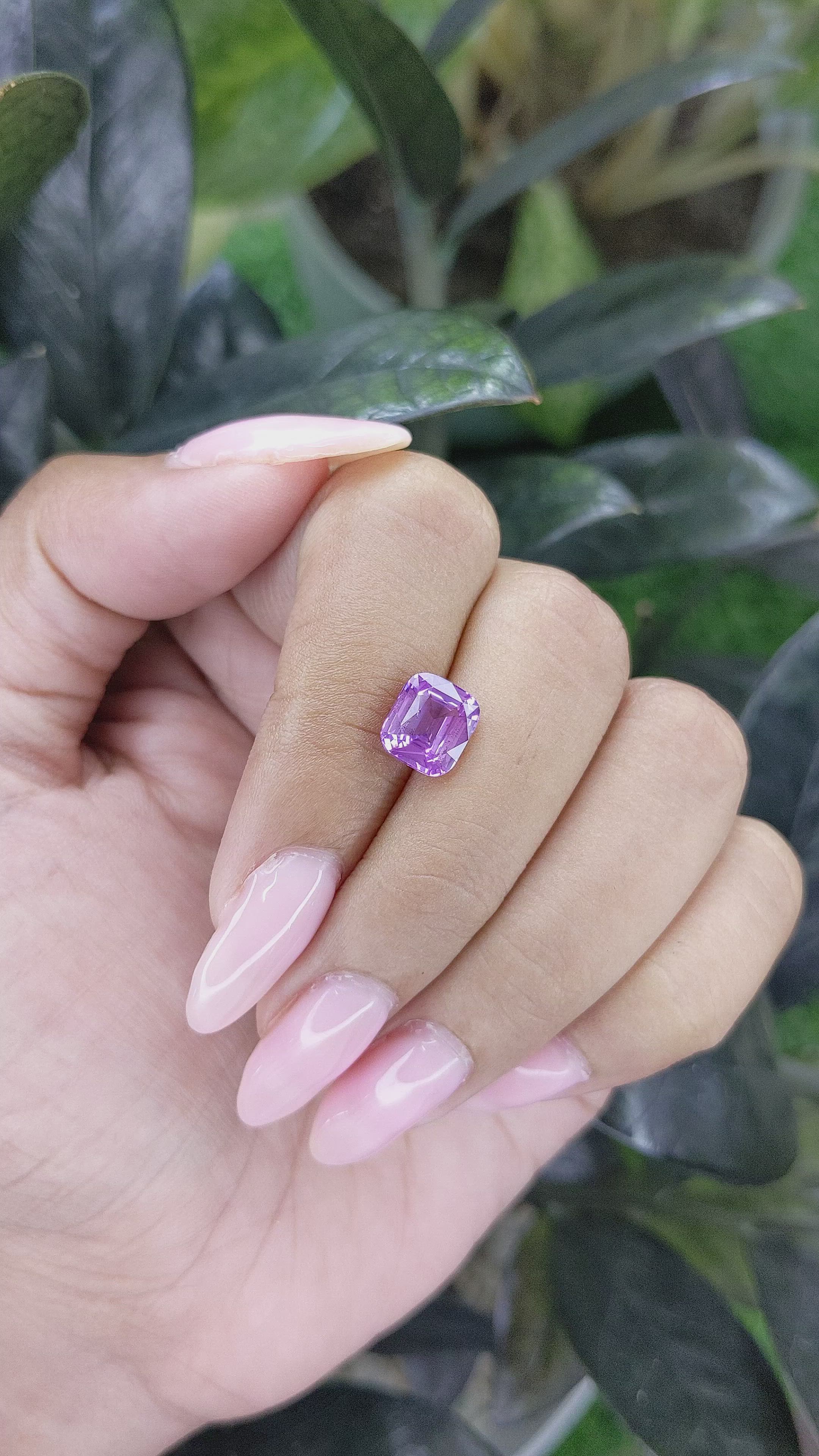 2.55 Ct. Purple Sapphire from Madagascar Size Video