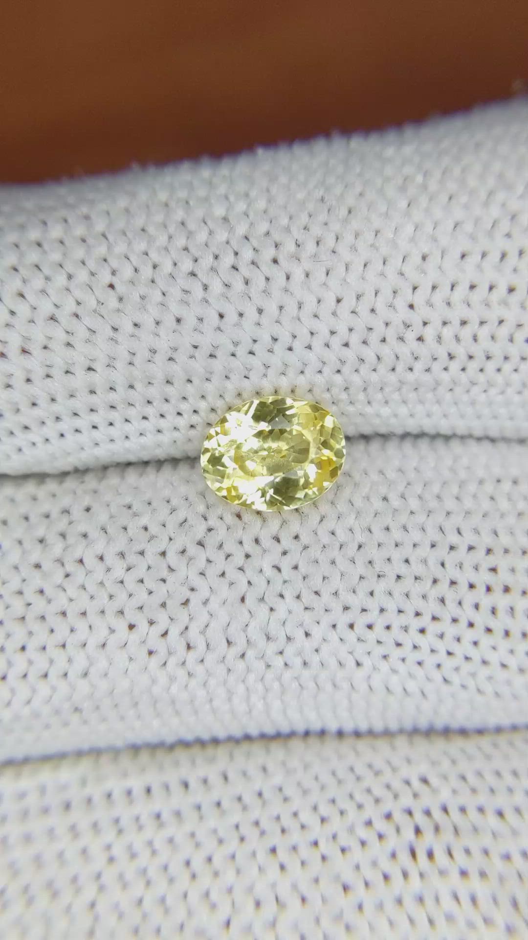1.52 Ct. Yellow Sapphire from Ceylon (Sri Lanka) Size Video